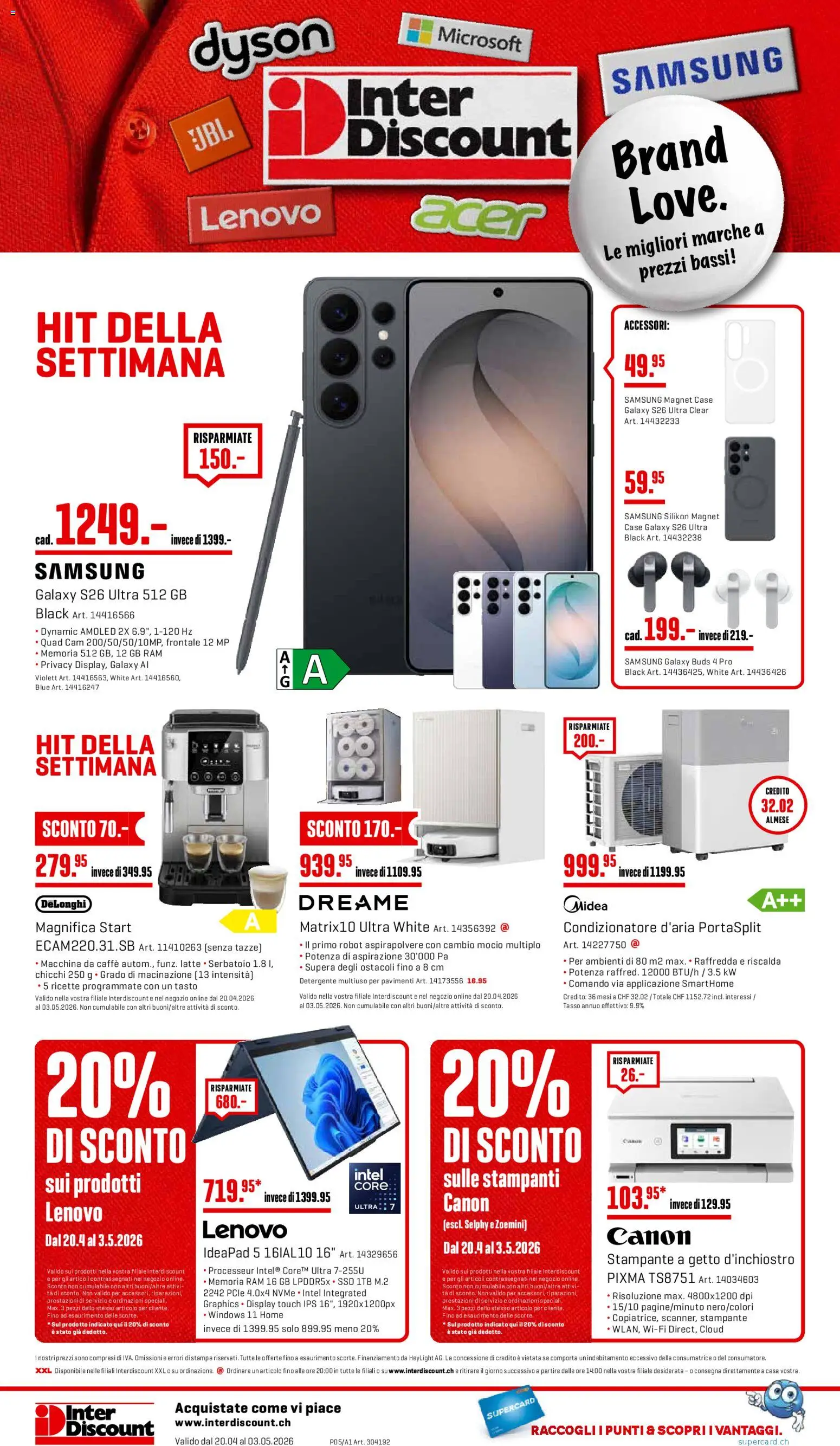 Interdiscount aktionen IT – gültig ab 20.04.2026 | Seite: 28 | Produkte: Samsung, Lenovo, Dyson