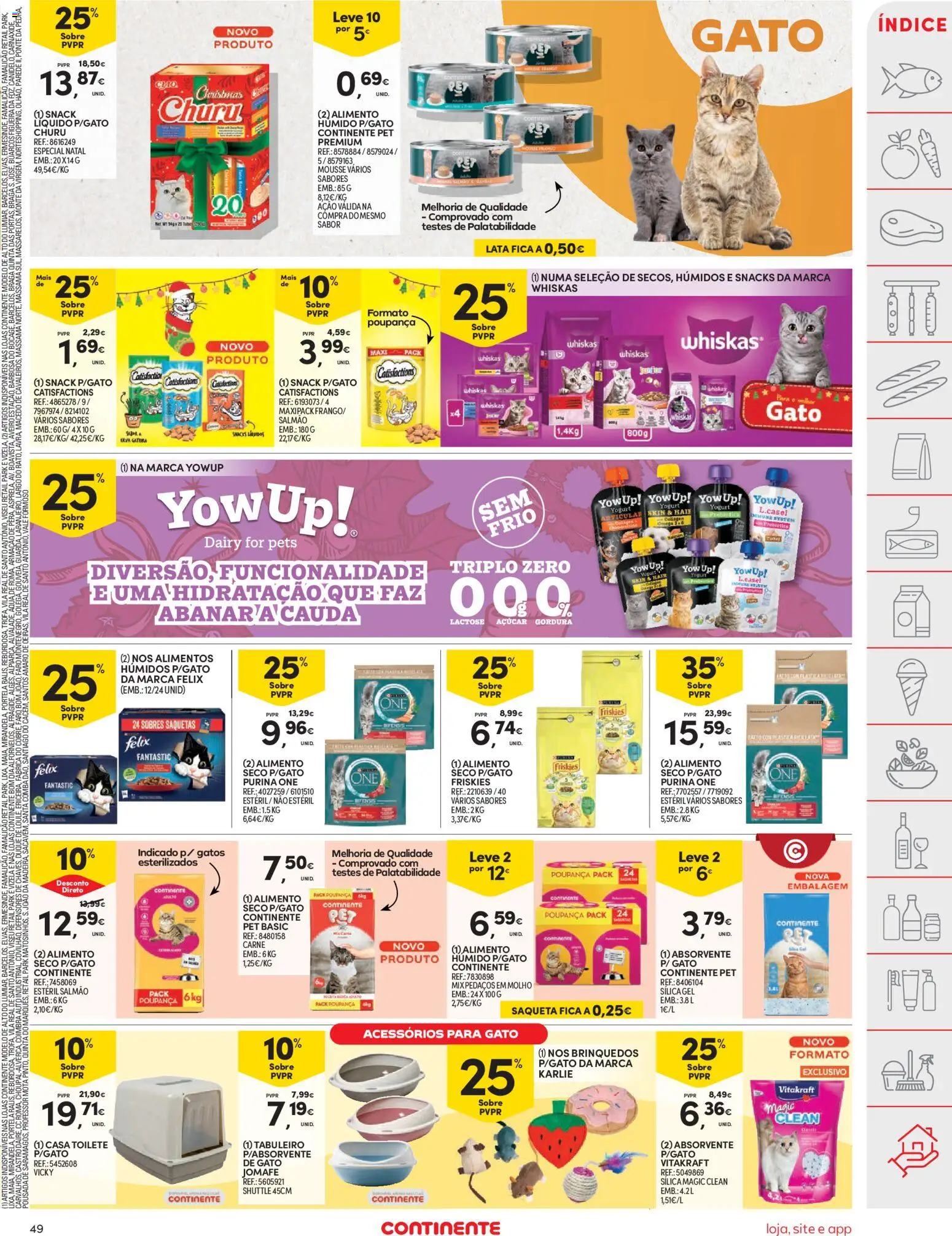 Continente folheto │ válido de 25.11.2025 | Página: 49 | Produtos: Purina one, Salmão, Açúcar, Carne