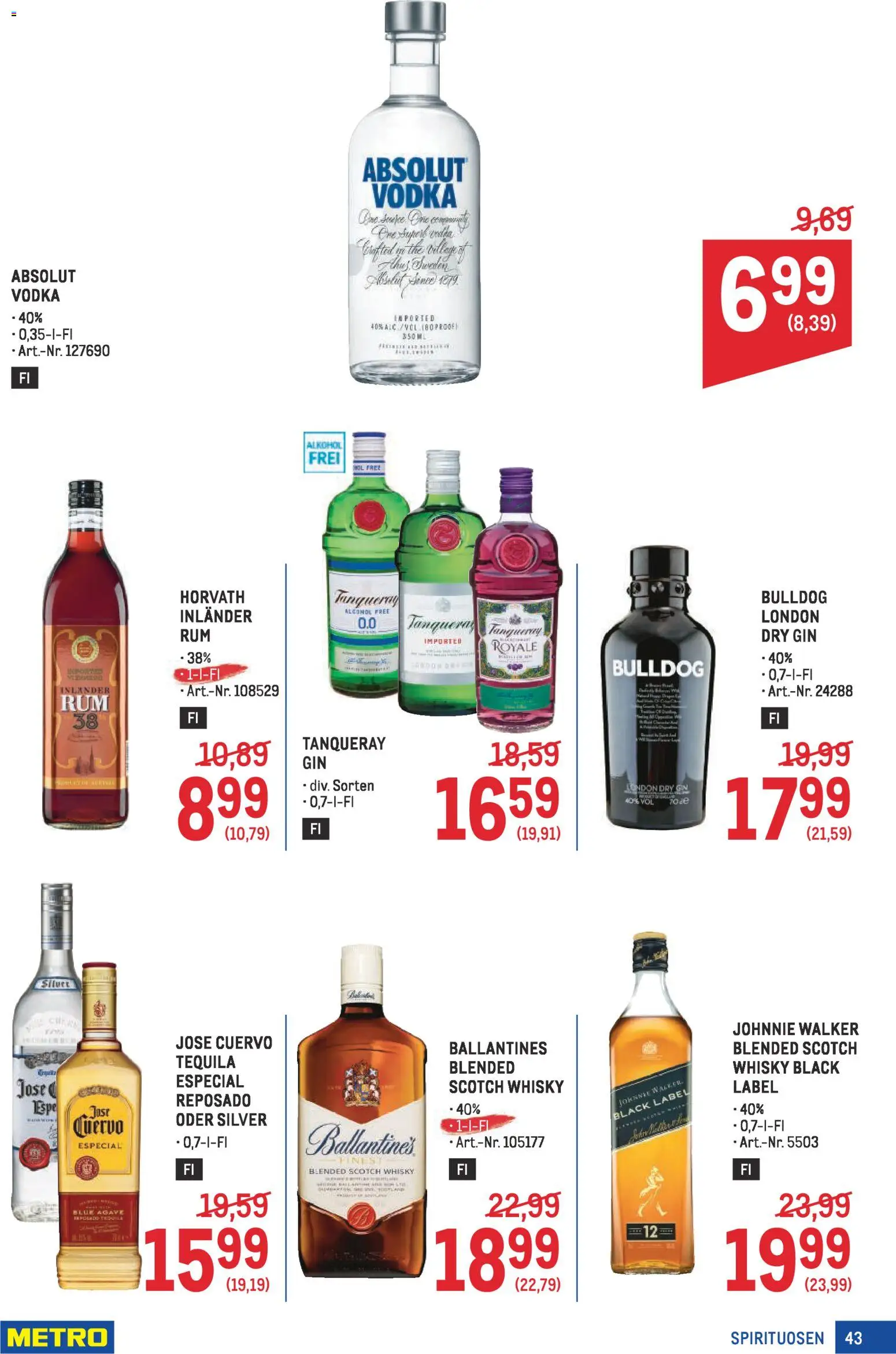 Metro Profi gültig ab 08.01.2026 | Seite: 43 | Produkte: Gin
