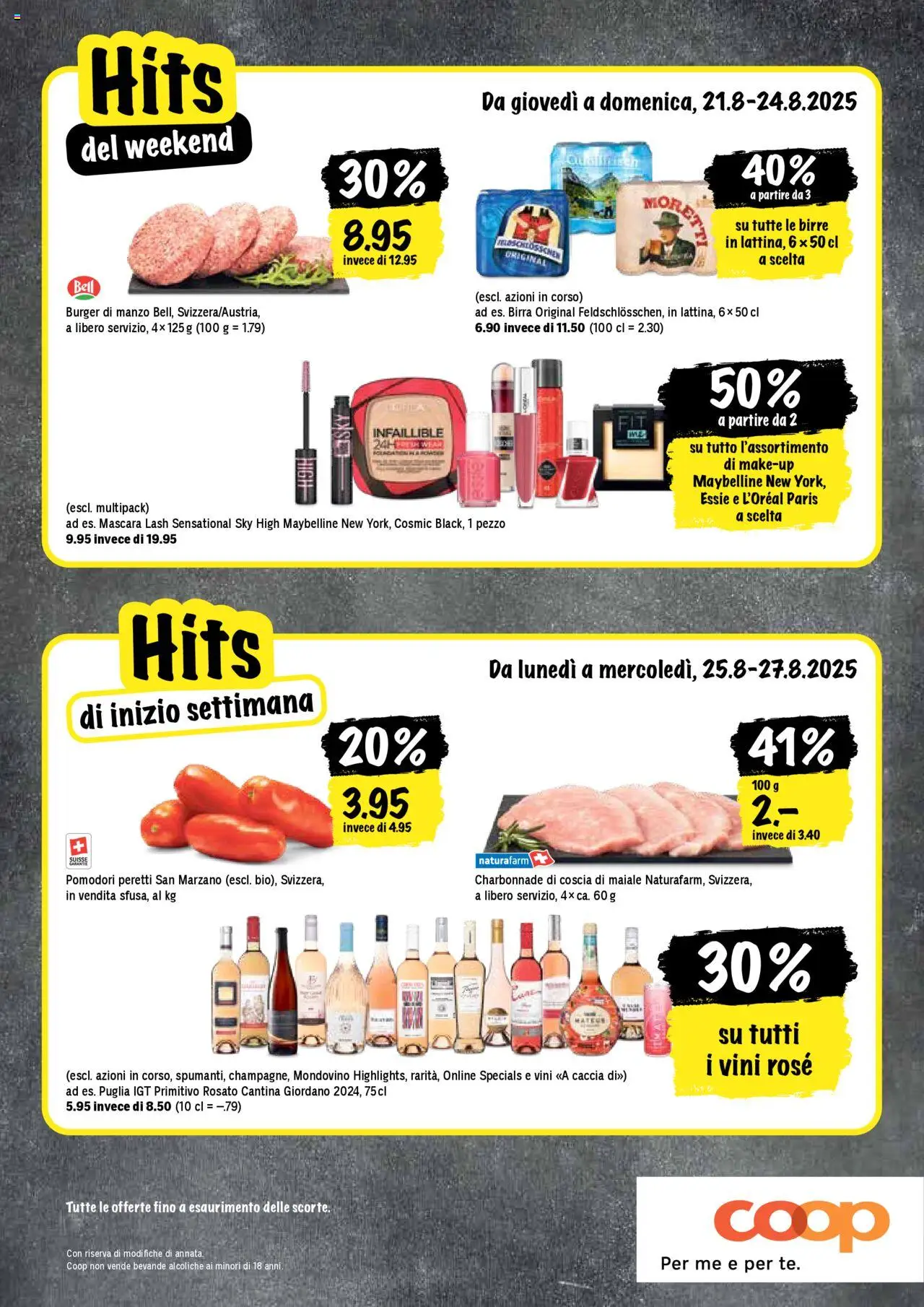 Coop - Una settimana di azioni ab 21.08.2025 | Seite: 20 | Produkte: Burger, Mascara