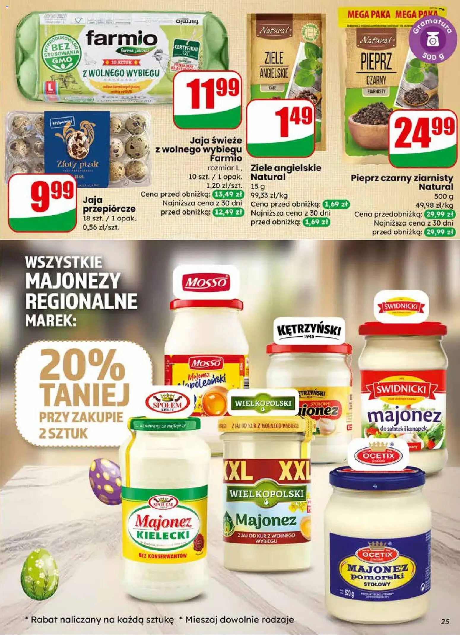 Dino gazetka od 01.04.2026 | Strona: 25 | Produkty: Ziele angielskie, Jaja przepiórcze, Majonez świdnicki, Jaja