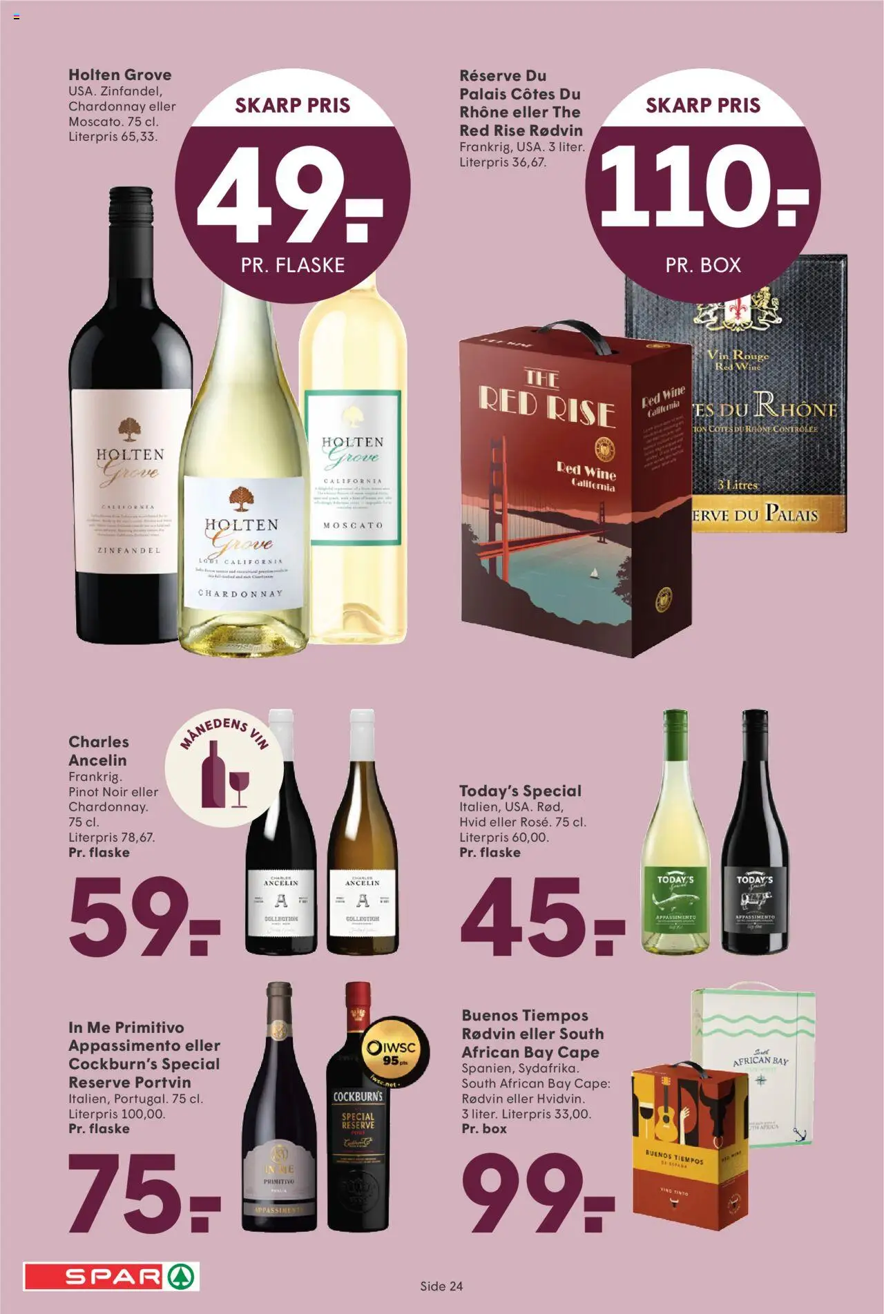 Spar tilbudsavis – gyldig fra 12.09.2025 | Side: 24 | Produkter: Vin