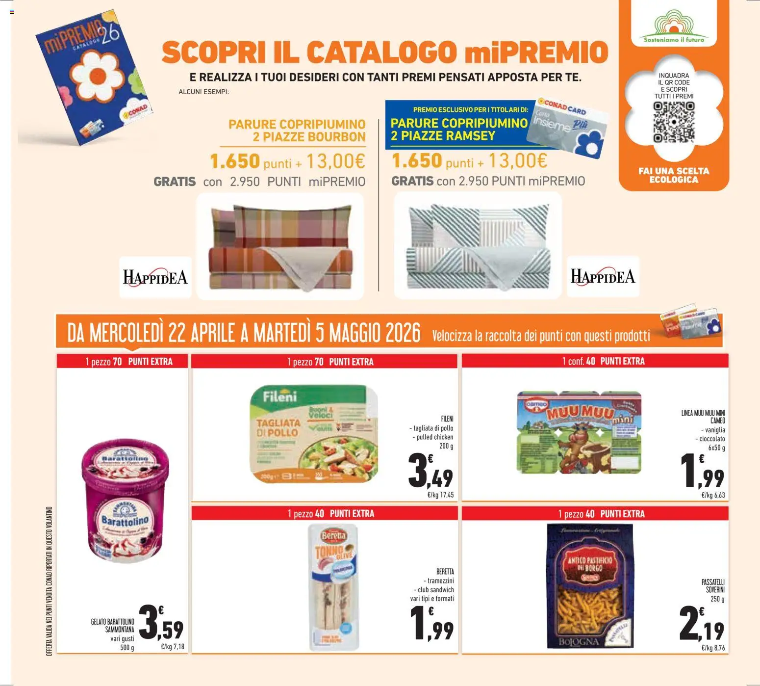 Volantino Conad del 22.04.2026 | Pagina: 42 | Prodotti: Copripiumino, Bourbon, Gelato, Olive