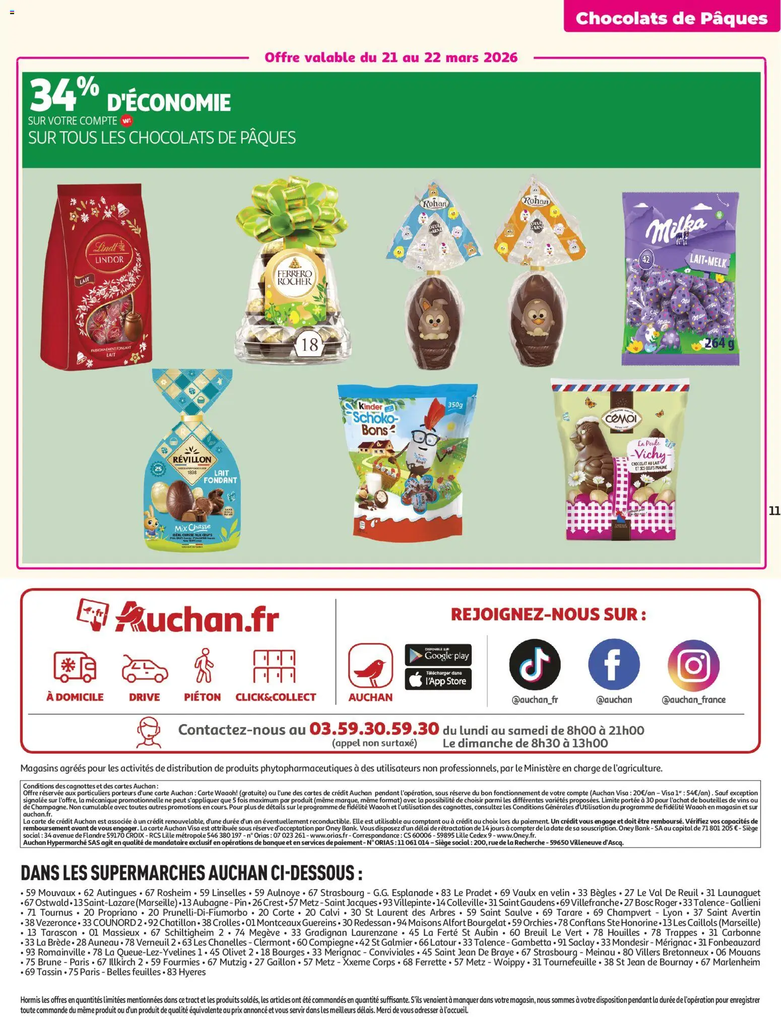 {H1} | Page: 11 | Produits: Store, Lait, Chocolat, Lindt