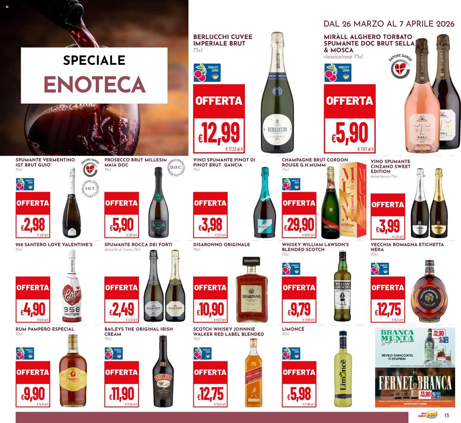 Volantino Pan del 26.03.2026 | Pagina: 15 | Prodotti: Vino, The, Spumante, Amaro
