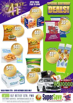 Super Save specials catalogue – valid from 17.10.2025 | Page: 18 | Products: Chicken, Fish, Vegetables, Sausage