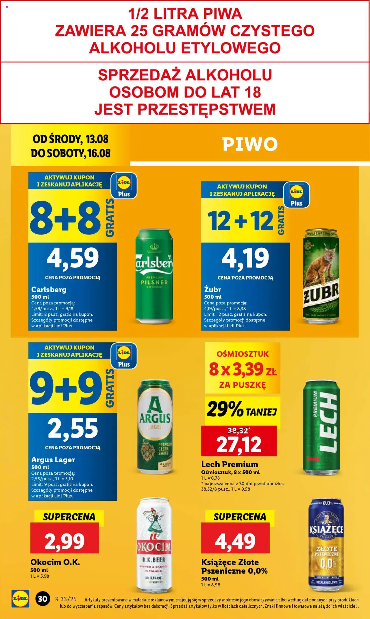 Lidl Gazetka od 13.08.2025 | Strona: 34 | Produkty: Piwo