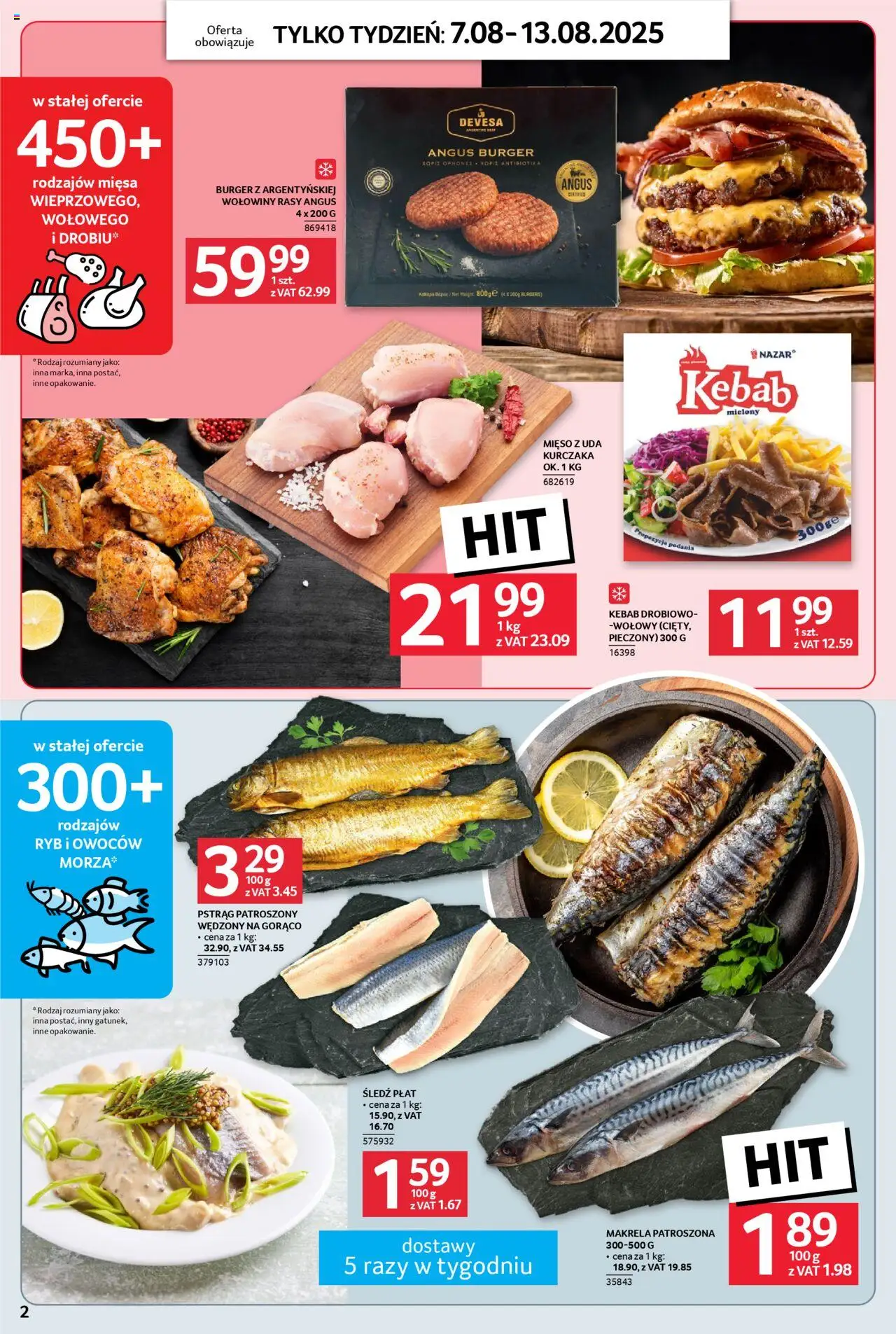 Selgros cash&carry Gazetka - Jeszcze więcej super promocji od 07.08.2025 | Strona: 2 | Produkty: Śledź, Mięso z uda kurczaka, Mięso, Makrela