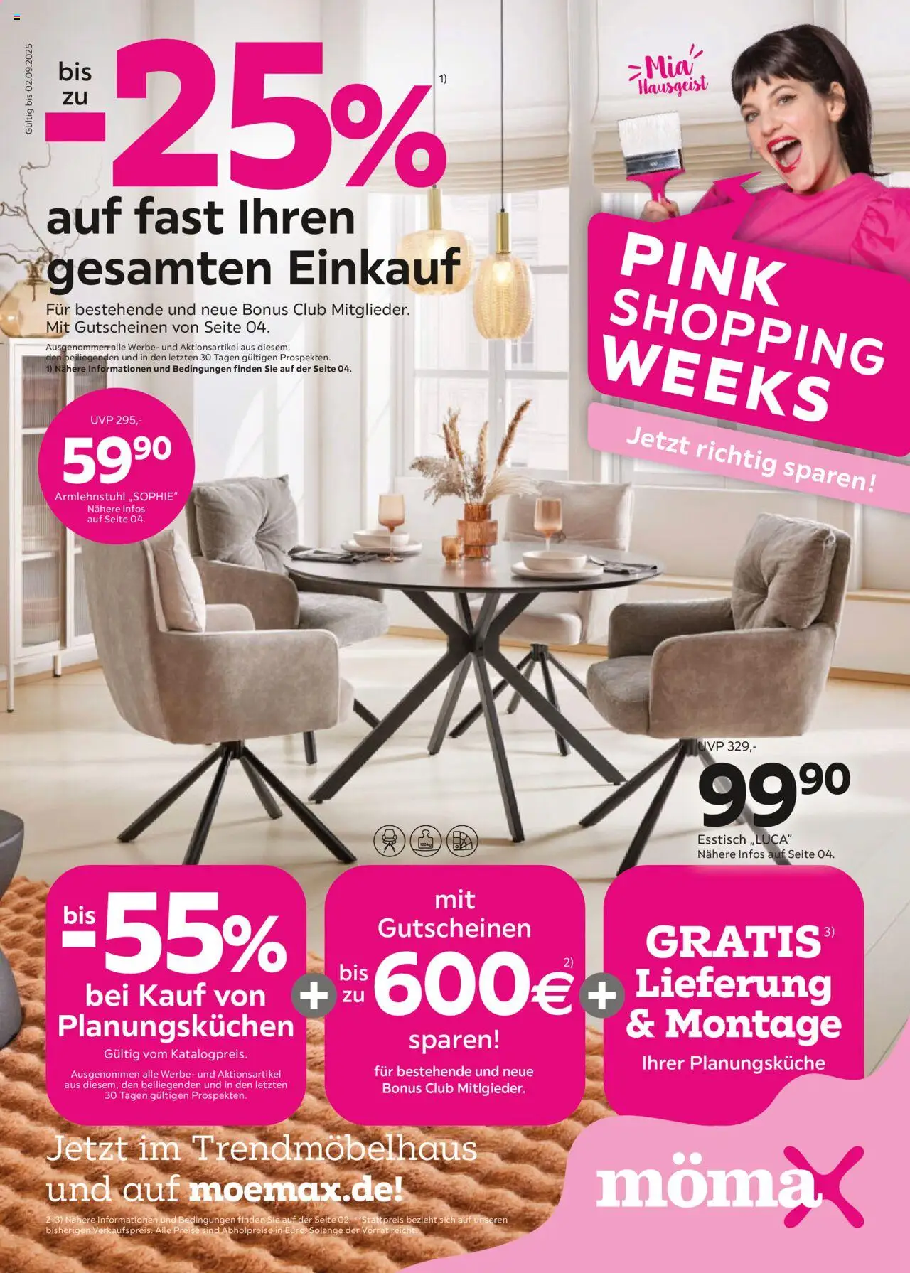 Mömax Prospekt 	 - gültig ab dem 25.08.2025 | Seite: 1 | Produkte: Esstisch