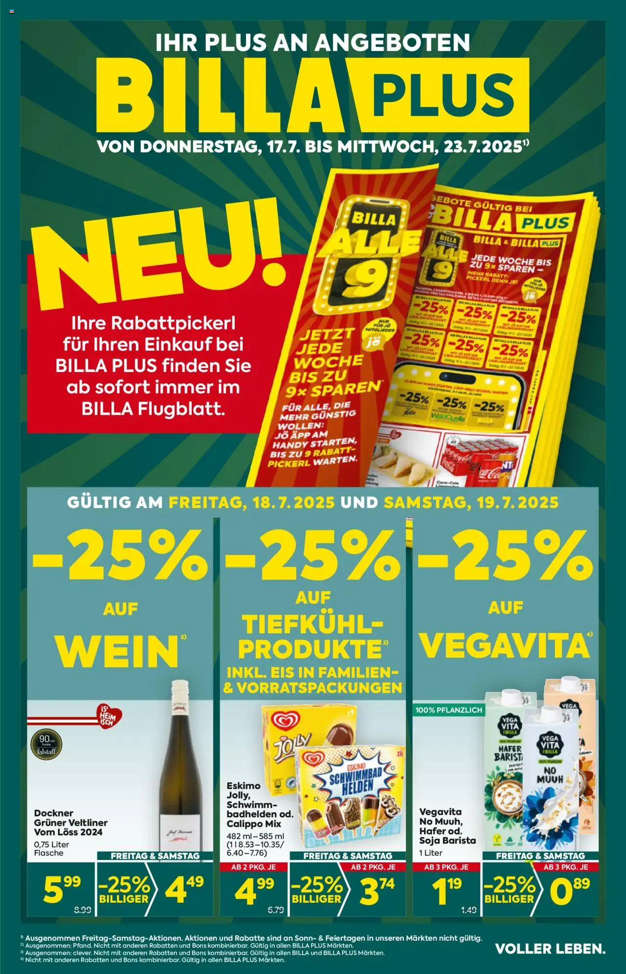 Billa Plus Flugblatt gültig ab 17.07.2025 | Seite: 1 | Produkte: Eis