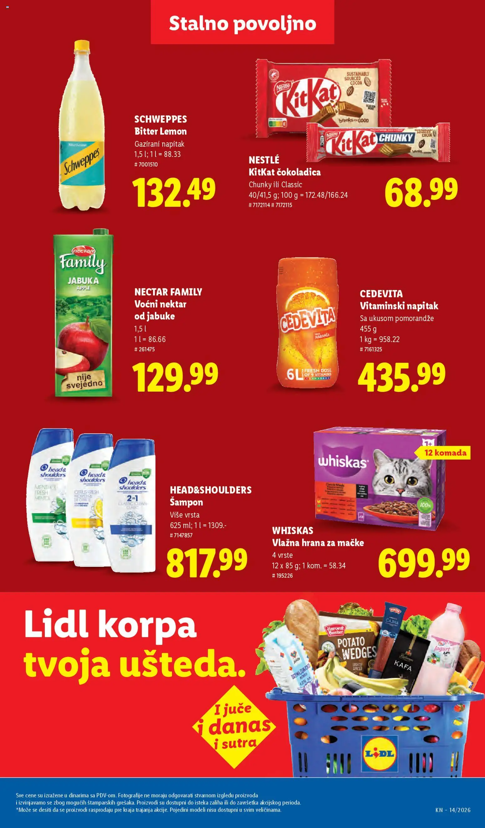 Lidl katalog - važi od 02.04.2026 | Strana: 43 | Proizvode: Cedevita, Korpa, Kafa, Whiskas