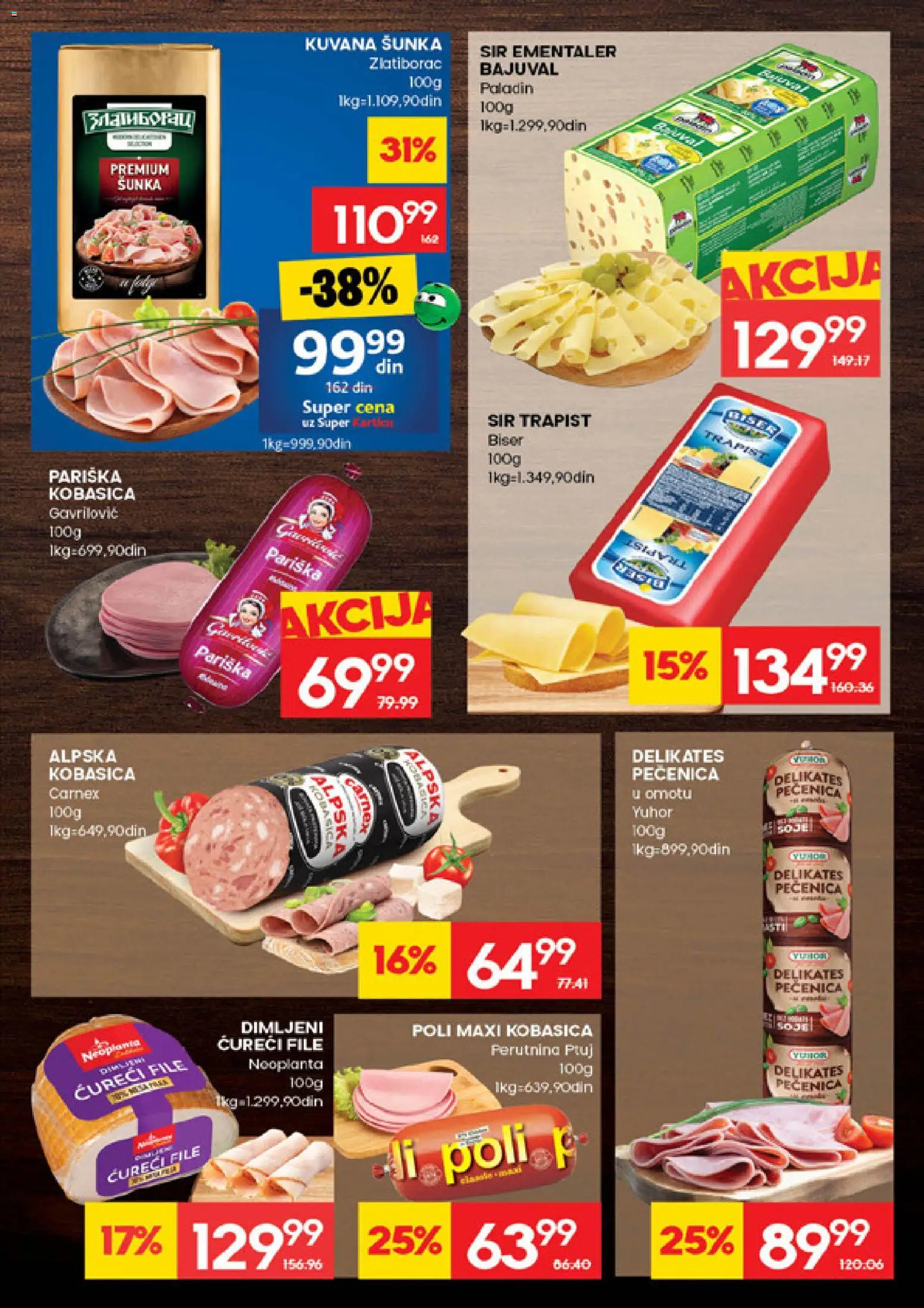 Roda katalog - važi od 12.03.2026 | Strana: 7 | Proizvode: Ćureći file, Šunka, Kobasica, Pečenica