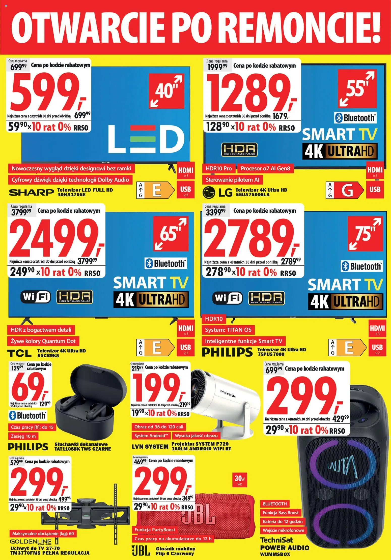 Mediaexpert promocje - Otwarcie po remoncie Polkowice od 19.03.2026 | Strona: 2 | Produkty: Telewizor, Słuchawki, Głośnik, Bateria