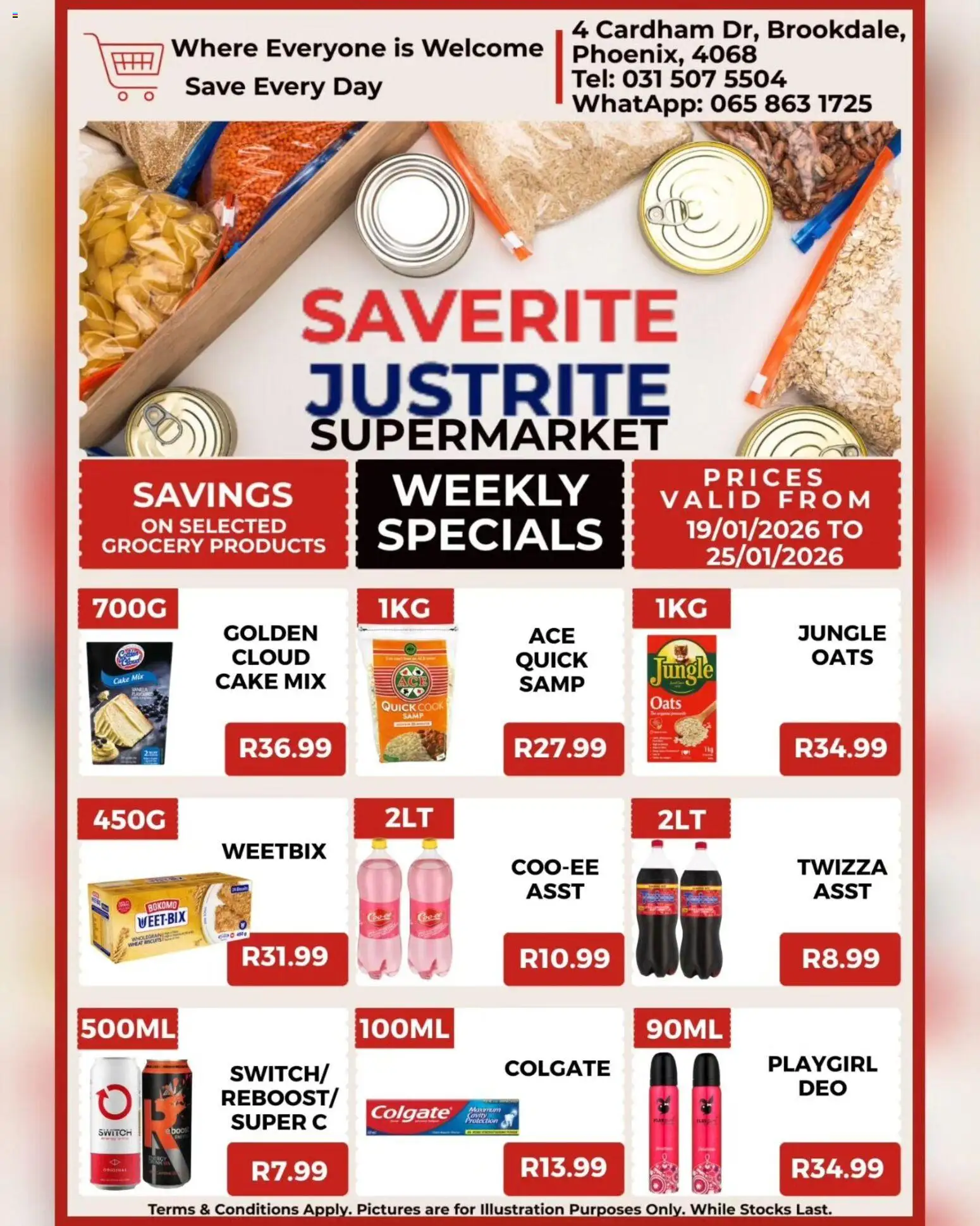 New Saverite catalogue – valid from 19.01.2026 | Page: 3 | Products: Cake, Oats, Switch