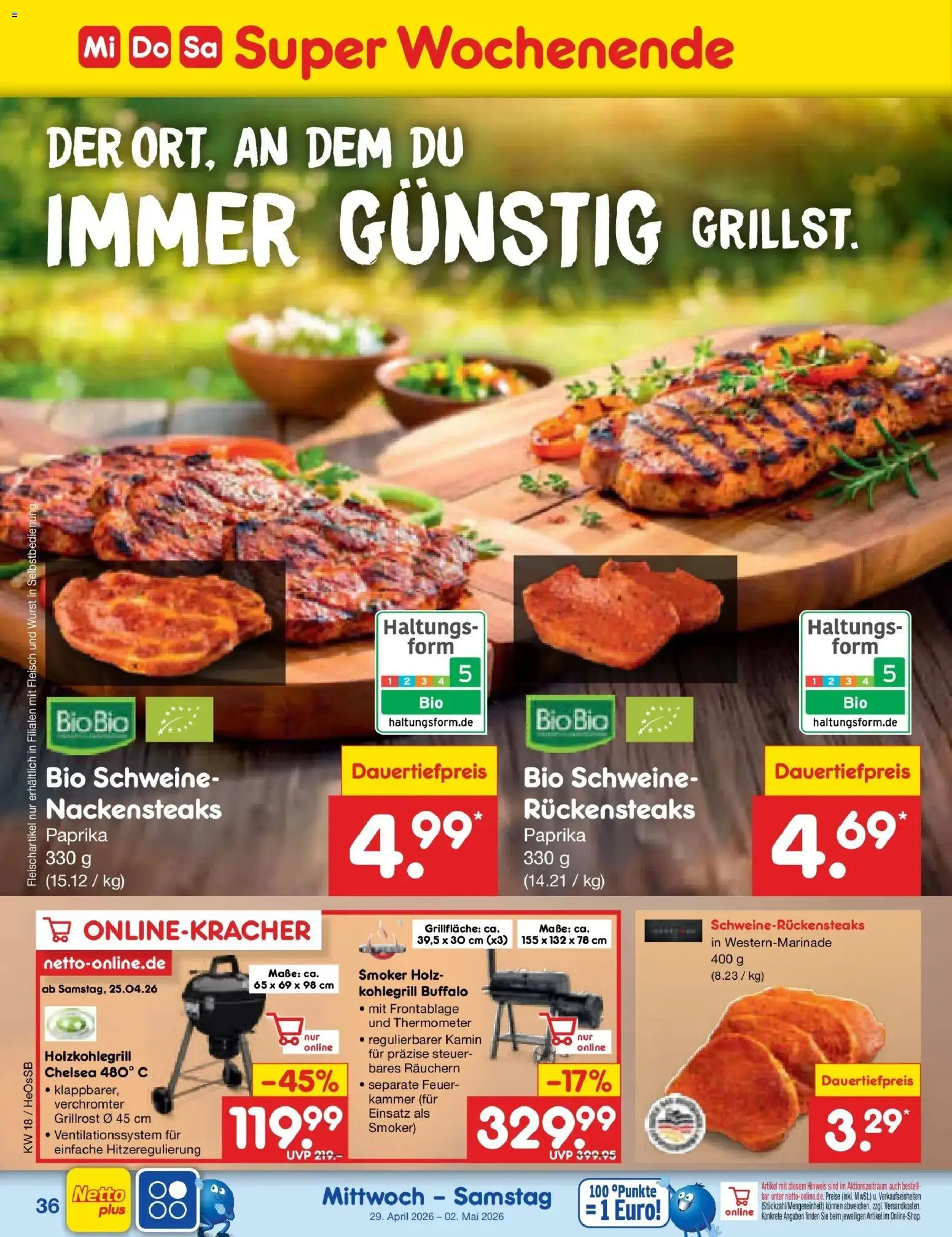 Netto Marken-Discount Prospekt Kröpelin	 – gültig ab 27.04.2026 | Seite: 44 | Produkte: Thermometer, Kamin, Wurst, Fleisch