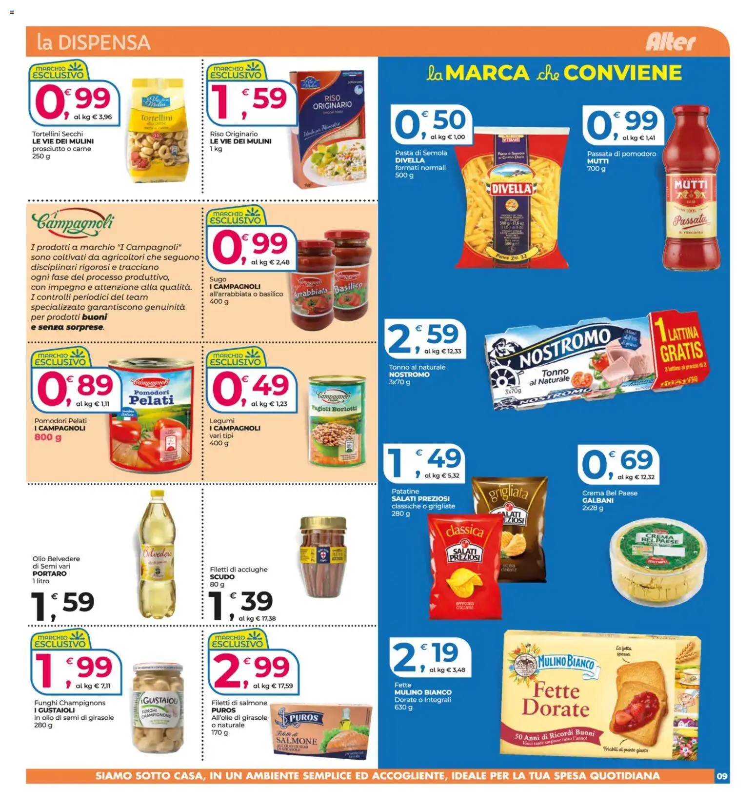Volantino Alter Discount del 09.01.2026 | Pagina: 9 | Prodotti: Riso, Pasta, Basilico, Passata di pomodoro