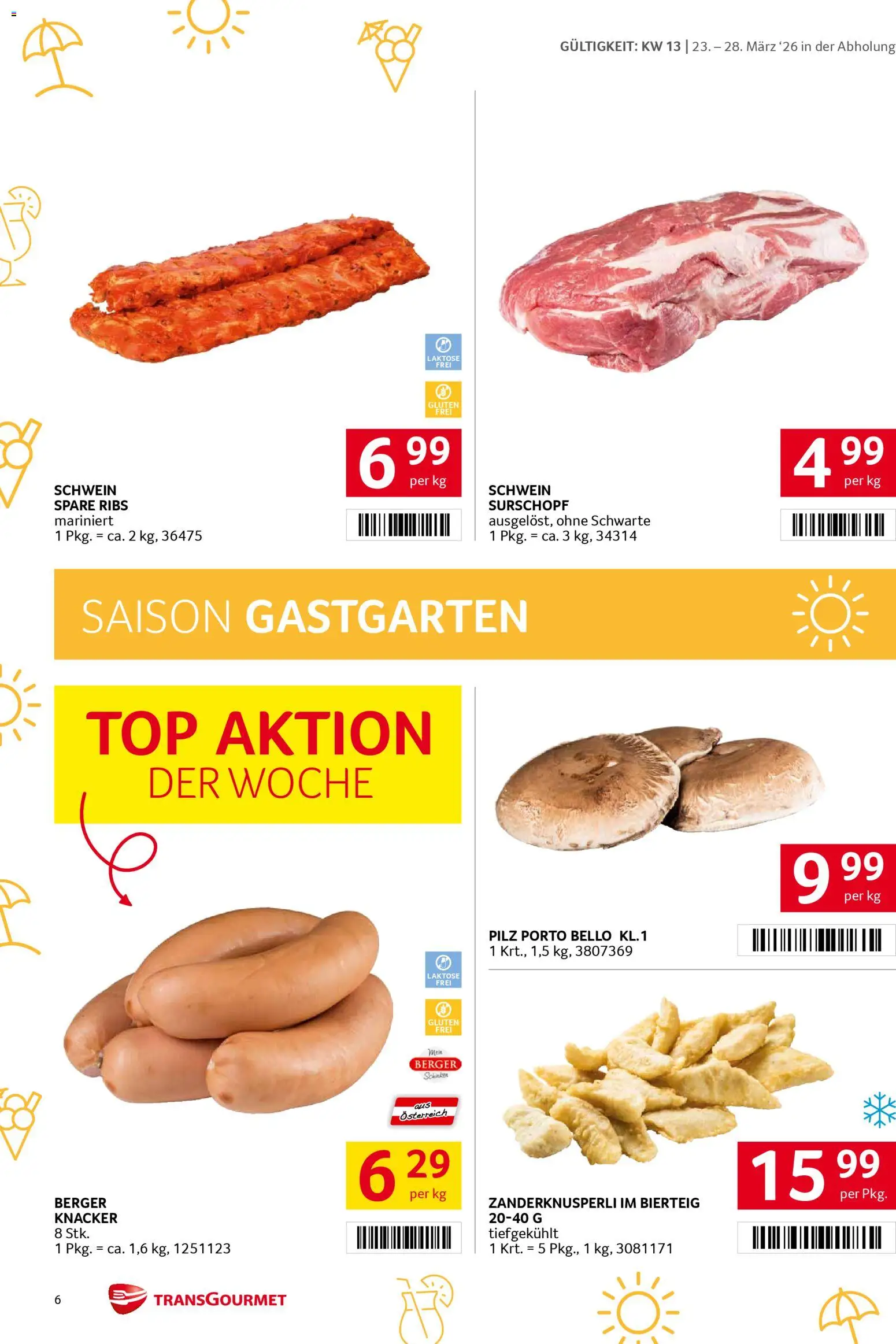 Transgourmet Flugblatt gültig ab 23.03.2026 | Seite: 6 | Produkte: Schinken, Wein