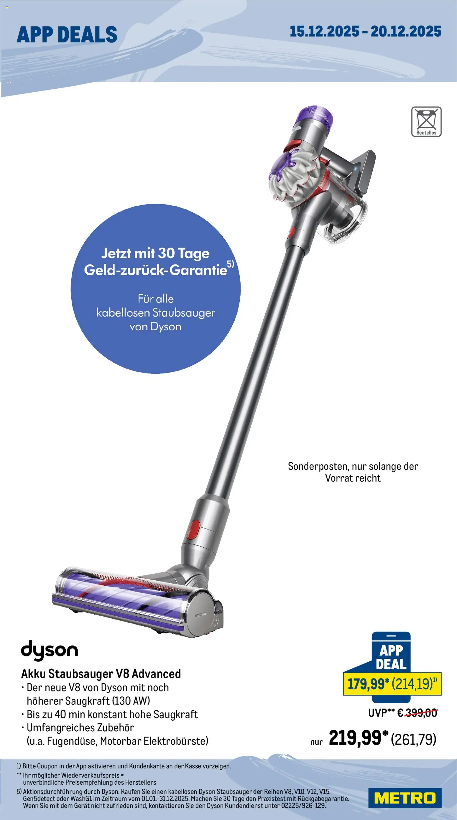 Metro - App-Deals – gültig ab 15.12.2025 | Seite: 3 | Produkte: Dyson, Staubsauger