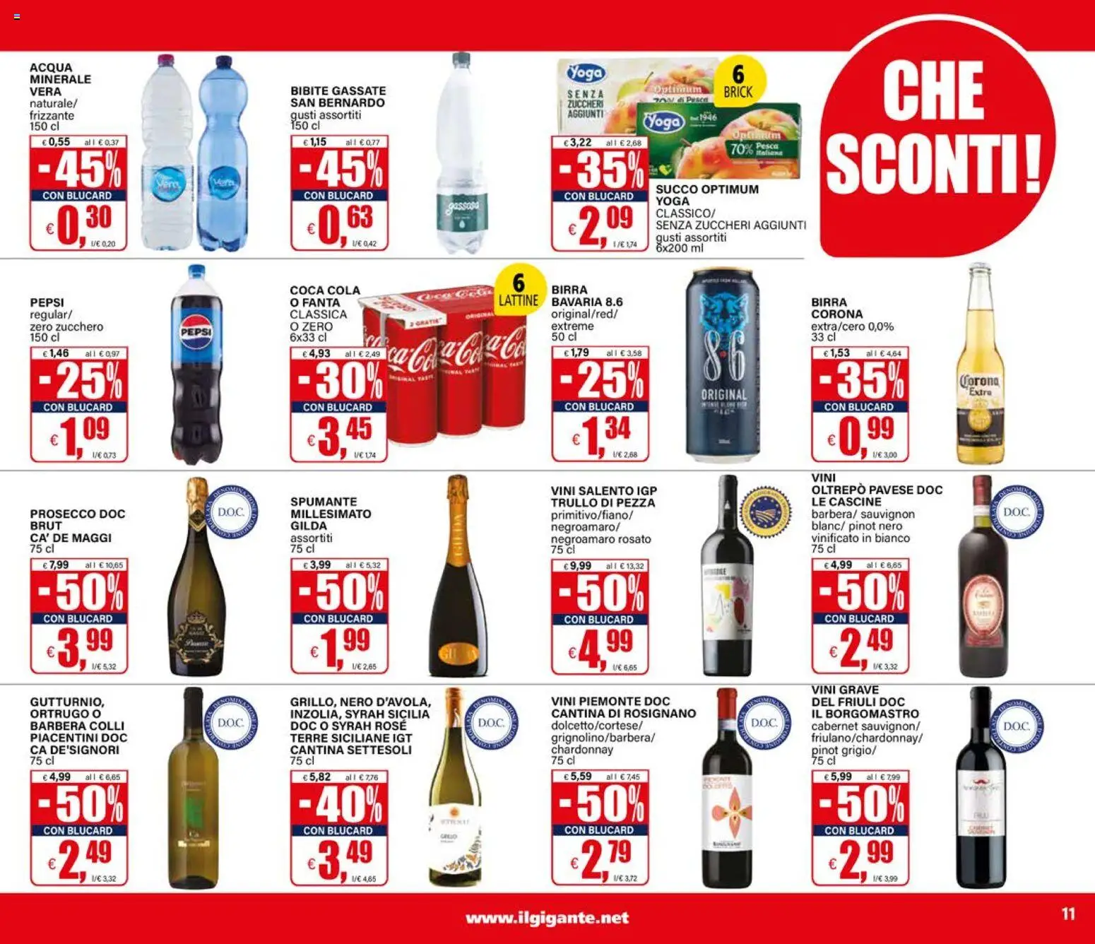 Volantino Il Gigante del 02.01.2026 | Pagina: 11 | Prodotti: Succo, Prosecco, Fanta, Pepsi