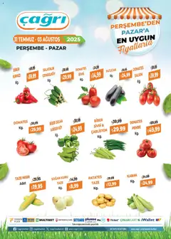 Çağrı Market Manav Katalog - 31.07.2025 tarihinden itibaren geçerlidir | Sayfa: 2 | Ürünler: Kabak, Salatalık, Biber, Patlıcan