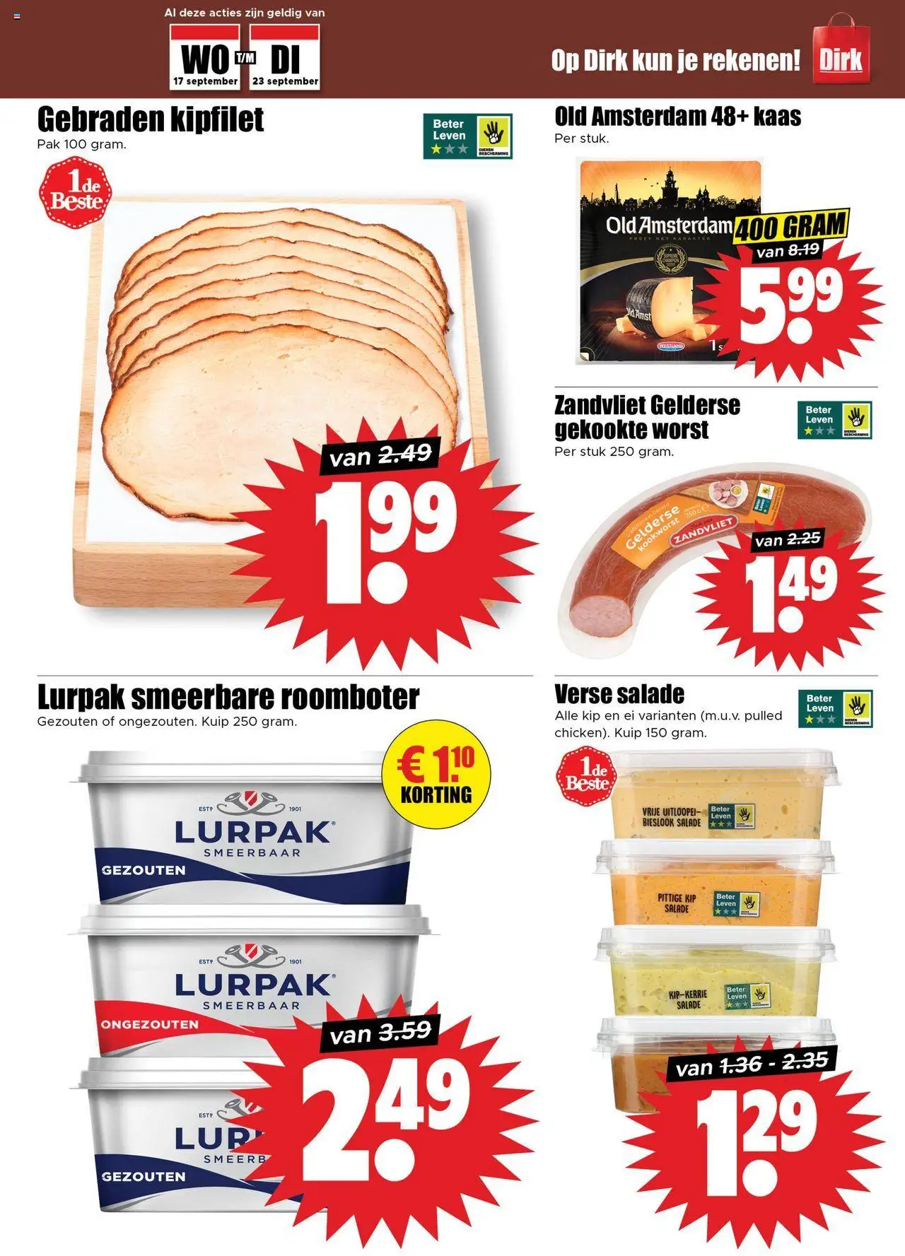  | Pagina: 9 | Producten: Kaas, Salade, Roomboter, Kip