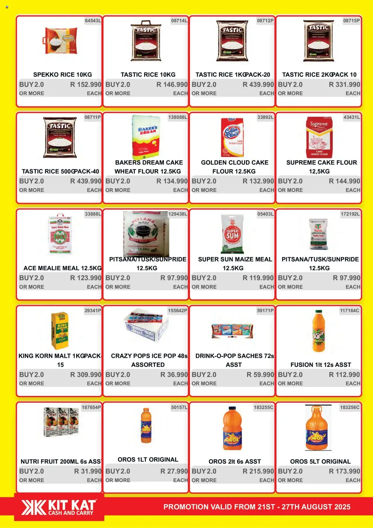 KIT KAT Cash & Carry Weekly Traders Special │ valid from 21.08.2025 | Page: 10 | Products: Flour, Maize meal, Rice, Fruit