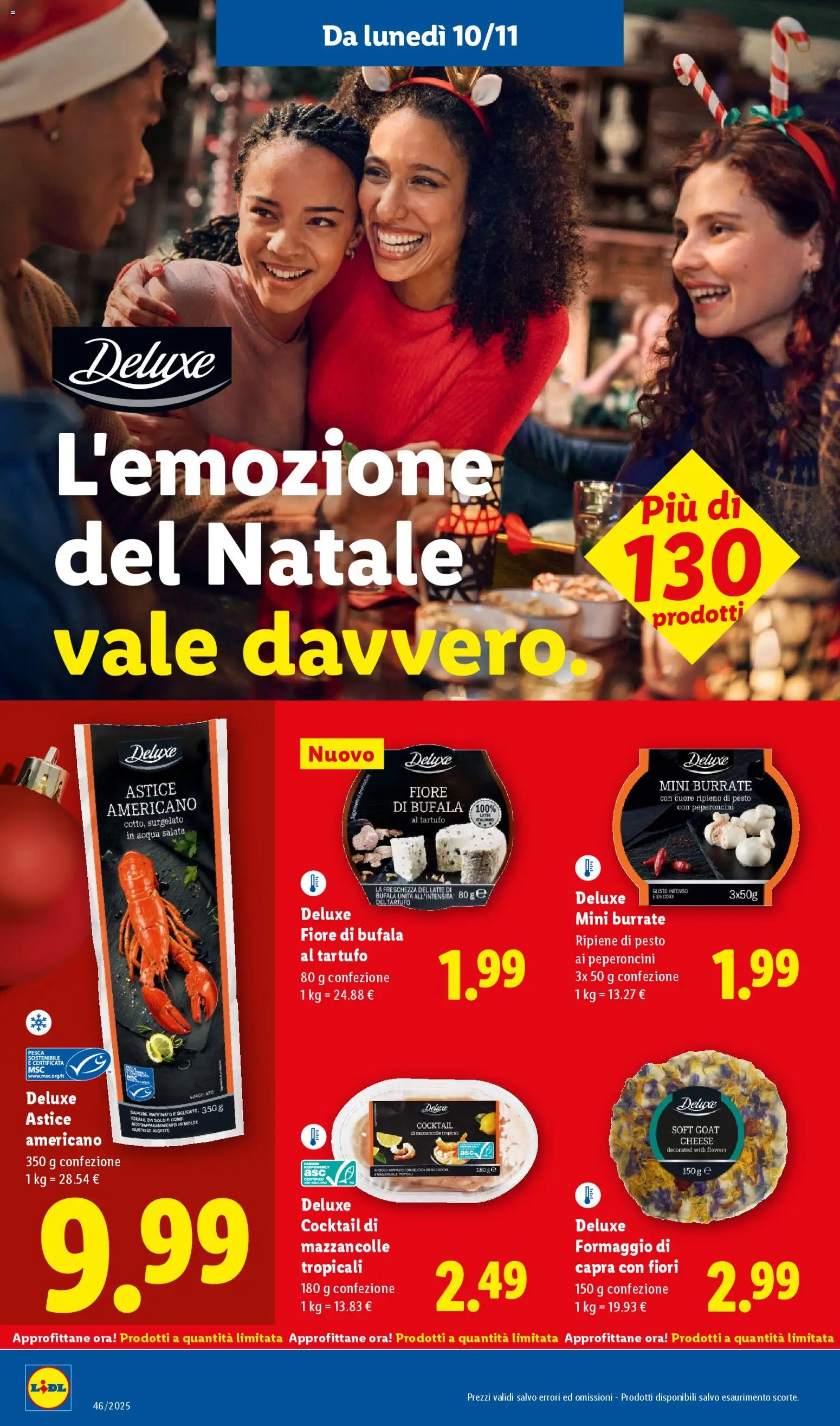 Volantino Lidl del 10.11.2025 | Pagina: 12 | Prodotti: Mazzancolle, Formaggio, Pesto, Astice