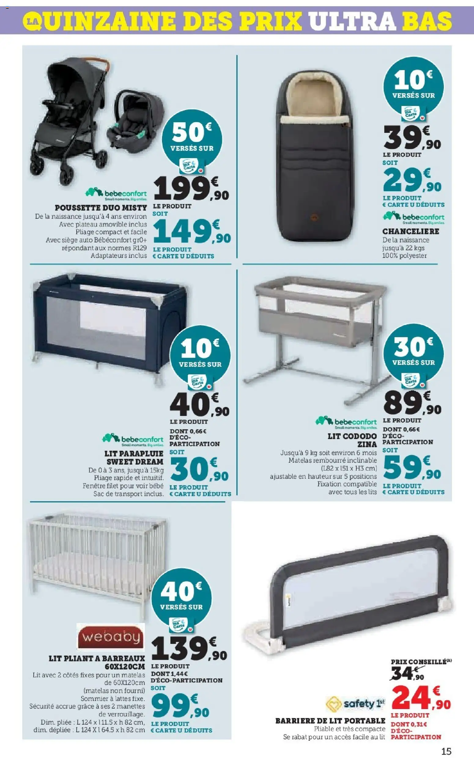 {H1} | Page: 15 | Produits: Lit parapluie, Plateau, Portable, Parapluie