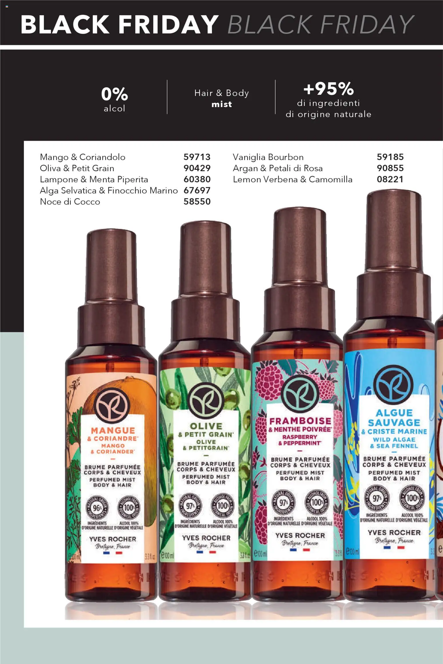 Volantino Yves Rocher del 11.11.2025 | Pagina: 28 | Prodotti: Bourbon, Olive, Lampone, Menta