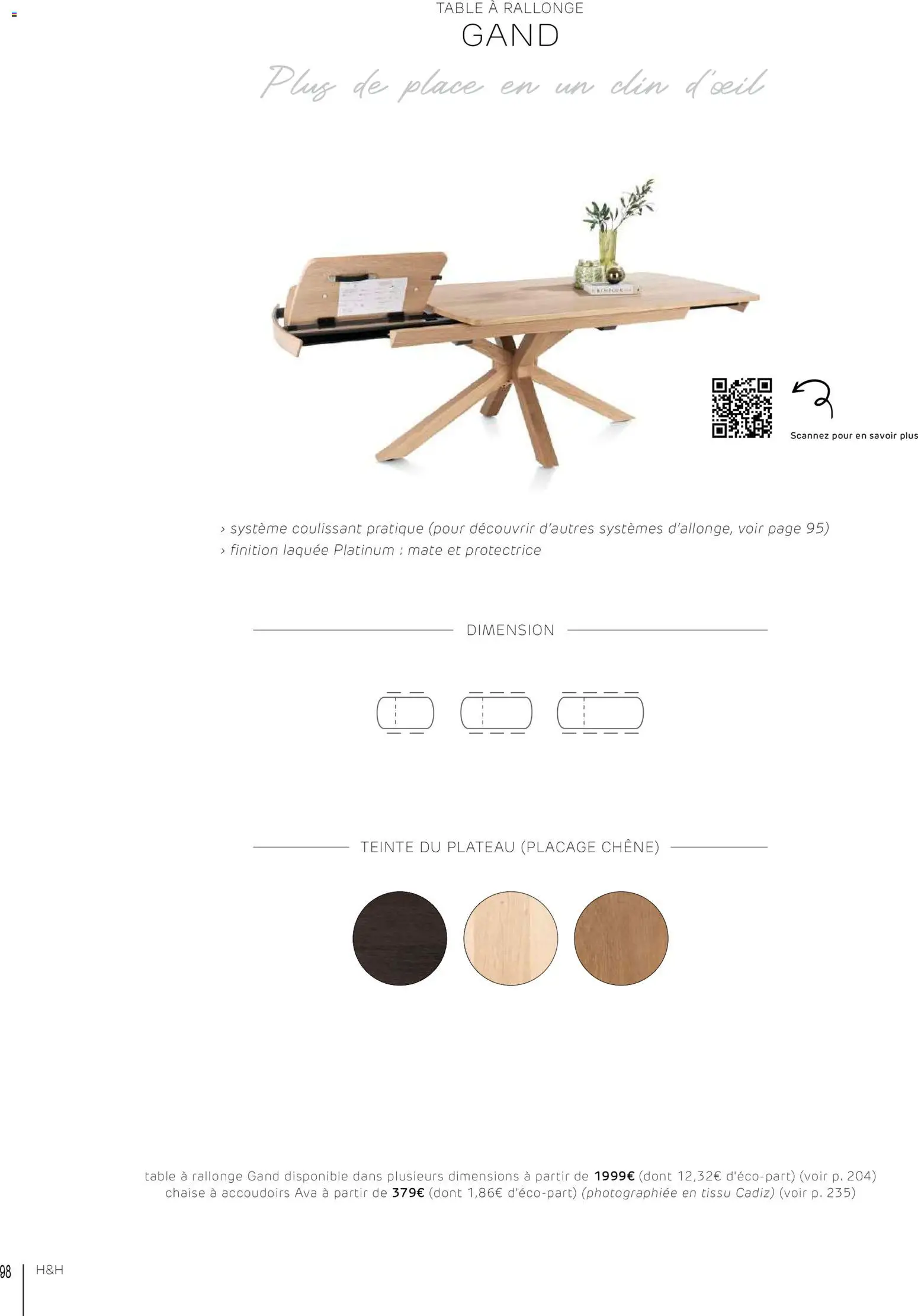 {H1} | Page: 98 | Produits: Plateau, Table, Chaise