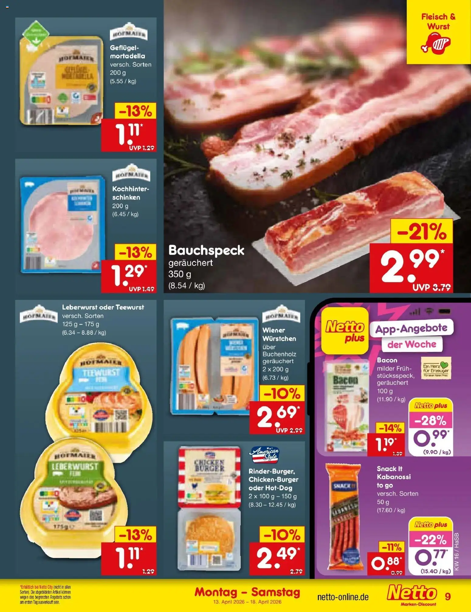 Netto Marken-Discount Prospekt Wuppertal	 – gültig ab 13.04.2026 | Seite: 11 | Produkte: Tomaten, Wurst, Schinken, Fleisch