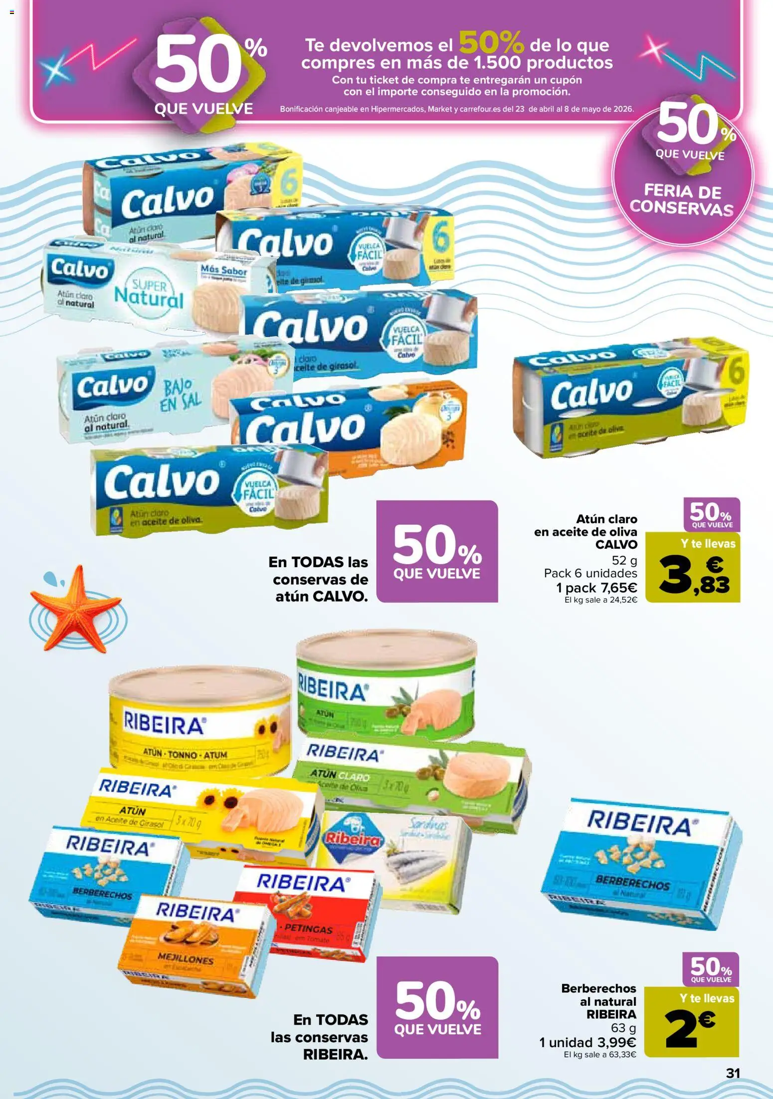 Carrefour folleto │ válido desde el 07.04.2026 | Página: 35 | Productos: Berberechos, Aceite, Aceite de oliva, Aceite de girasol