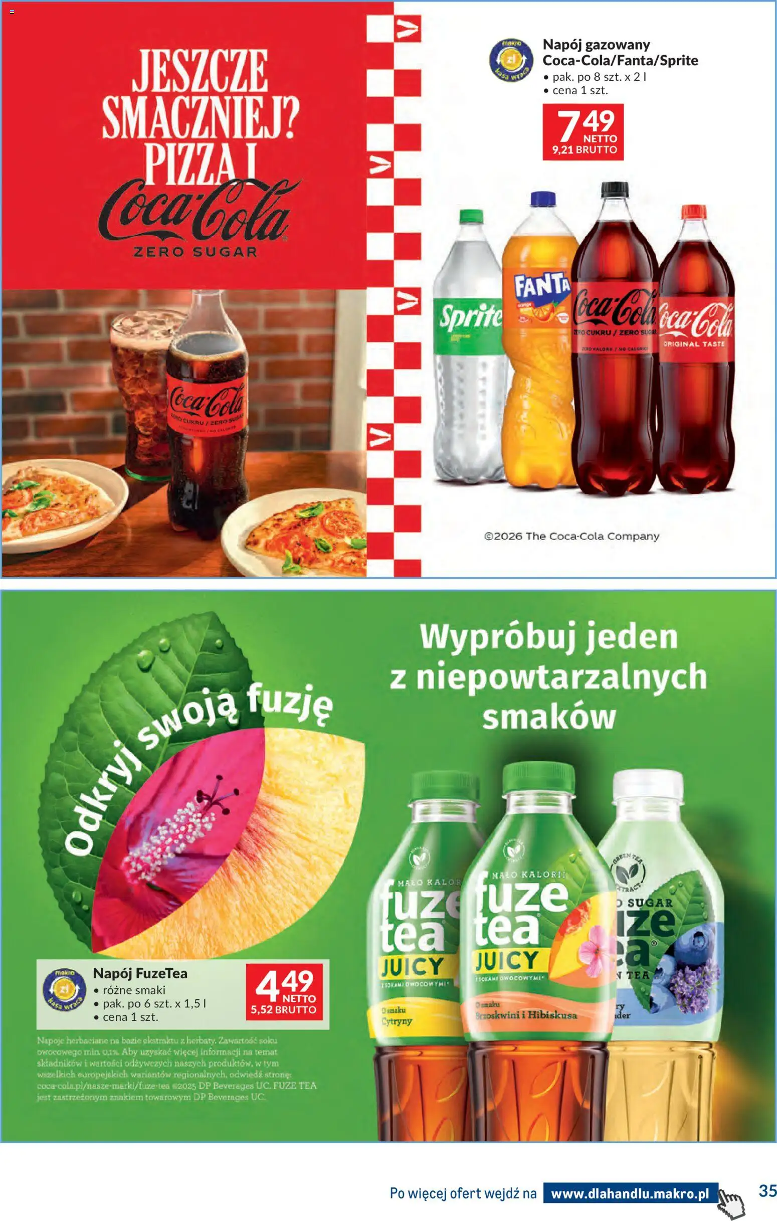 Makro Gazetka - Dystrybucja do sklepów od 07.01.2026 | Strona: 35 | Produkty: Coca Cola zero, Sprite, Cytryny, Pizza