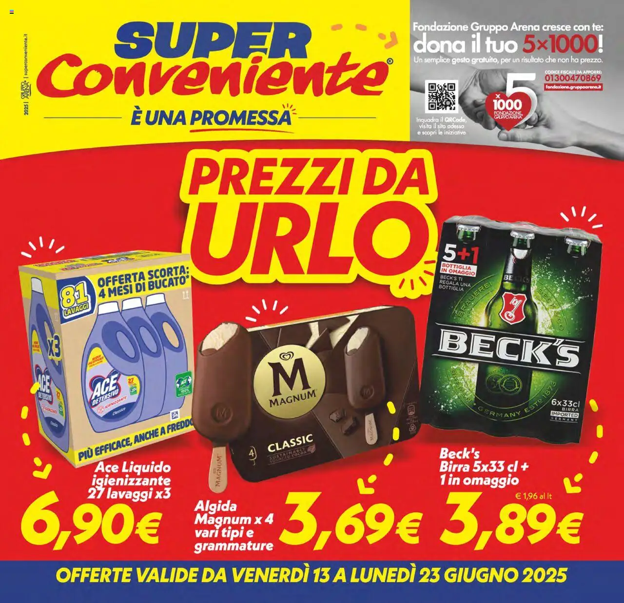 Volantino SuperConveniente del 13.06.2025 | Pagina: 1 | Prodotti: Birra, Tè, Bottiglia