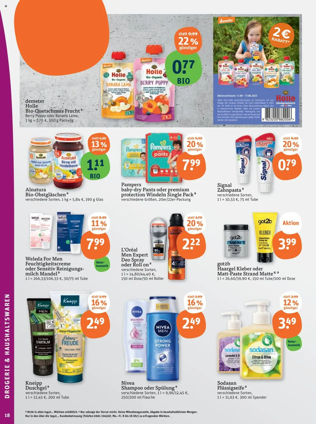 Tegut Prospekt - gültig ab dem 11.08.2025 | Seite: 20 | Produkte: Milch, Äpfel, Spülung, Lavendel