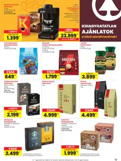 Spar akciós ujság - amely érvényes a következő dátumtól: 17.07.2025 | Oldal: 13 | Termékek: Jegeskávé, Doboz, Kávé, Szemes kávé