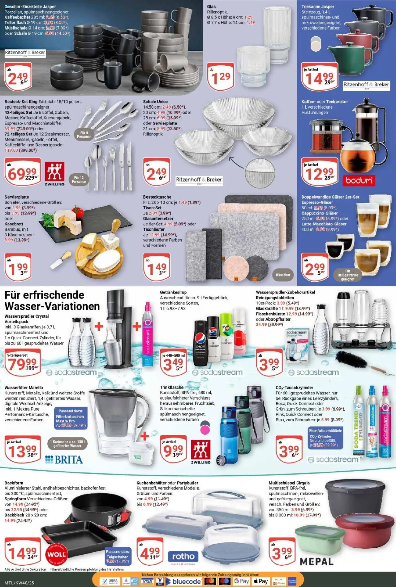 Globus prospekt Maintal-Dörnigheim	 – gültig ab 28.09.2025 | Seite: 22 | Produkte: Wasser, Teekanne, Pepsi, Sodastream