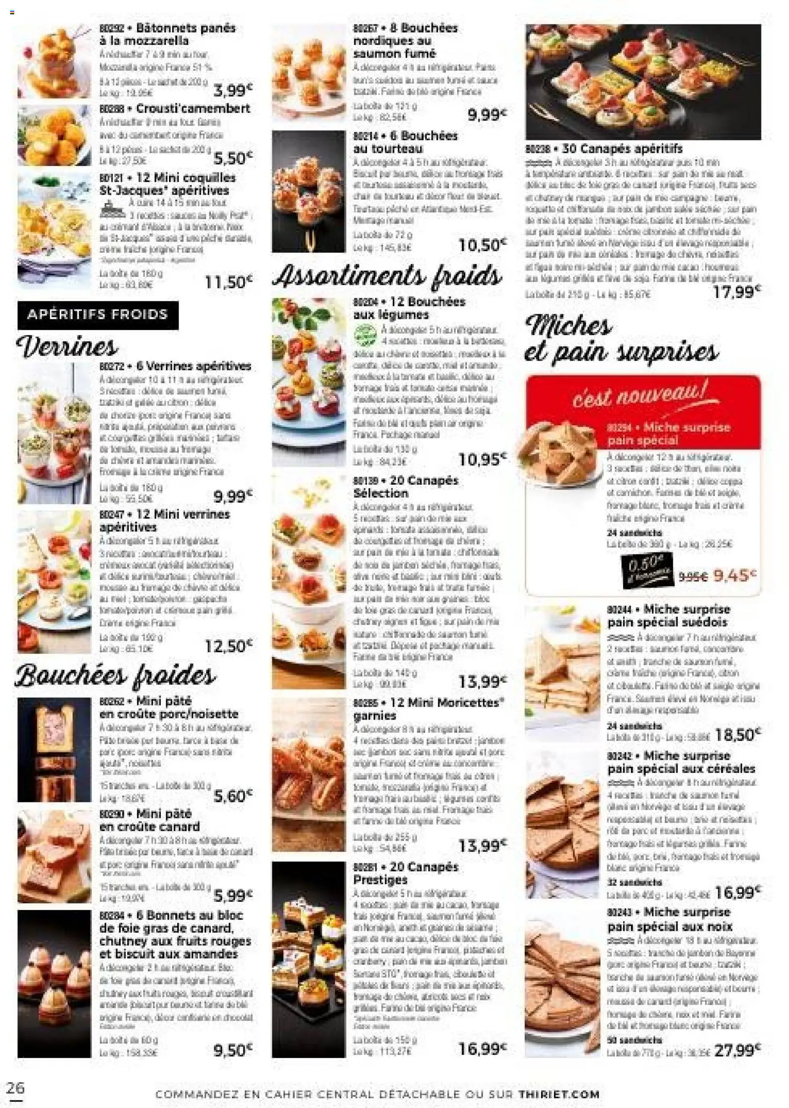 {H1} | Page: 26 | Produits: Mozzarella, Pain, Saumon, Noix