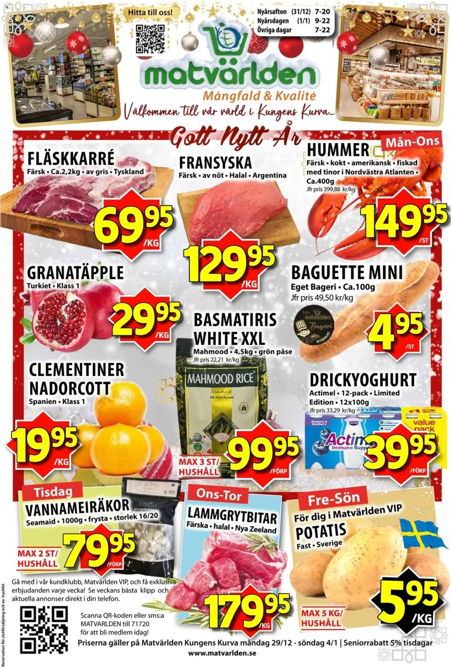 Matvärlden reklamblad aktuell från 29.12.2025 | Sida: 1 | Produkter: Bageri, Baguette, Galler, Potatis