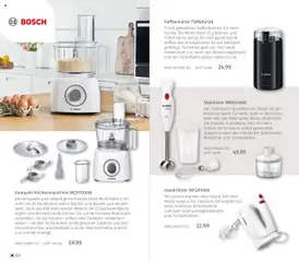 Stabmixer MSM24500, Der Stabmixer CleverMixx von Bosch ist ein Allround-Talent für mehr Spaß in der Küche, denn der 400 Watt starke Motor zerkleinert die Zutaten in kürzester Zeit. Für mehr Vielfalt bei leckeren, selbst gemachten Speisen sorgen der inkludierte Zerkleinerer, Mixbecher und Schneebesen. ab 03.10.2025 gültig | Seite: 60 | Produkte: Bosch, Mühle, Mixer, Stabmixer