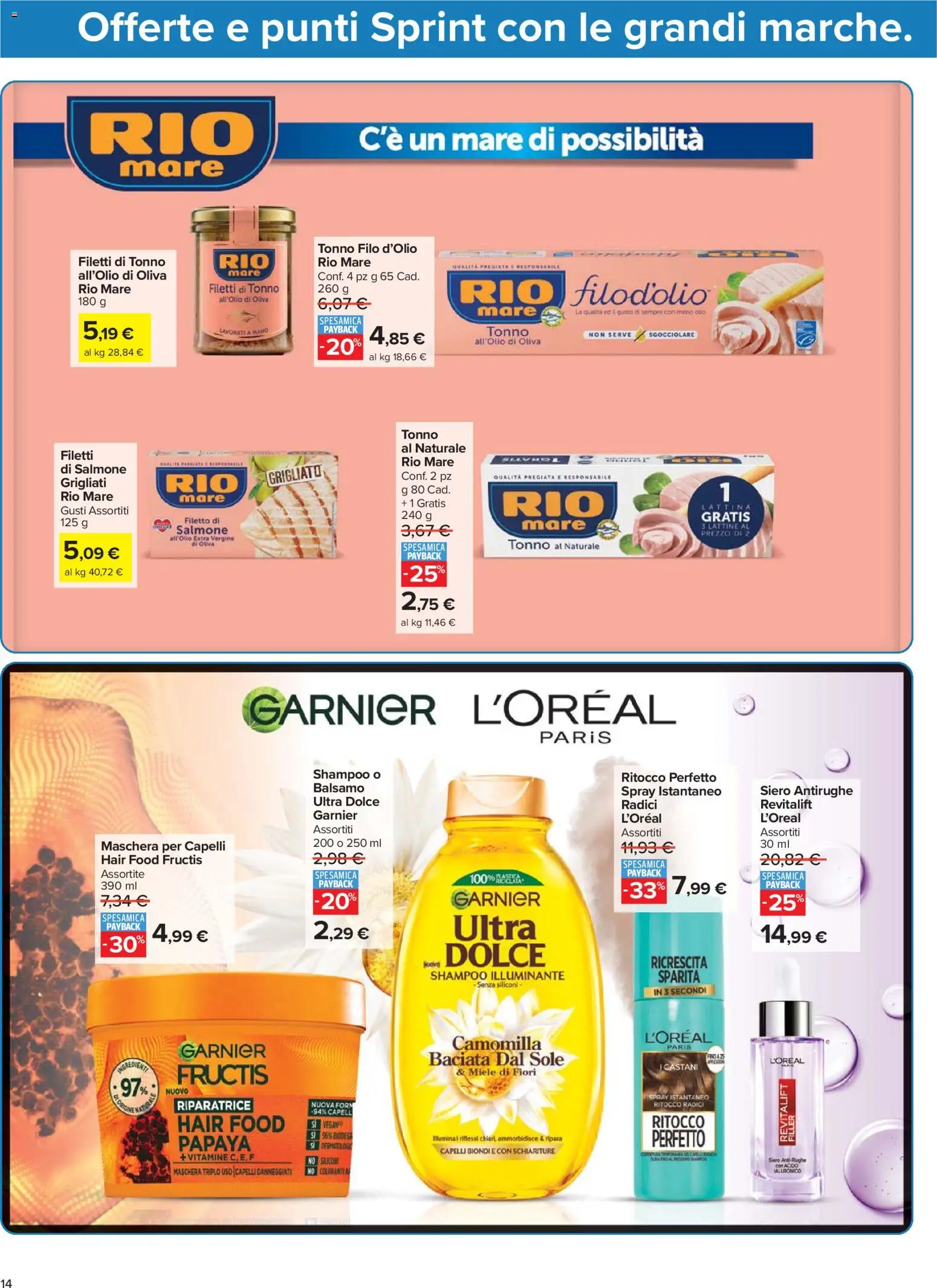 Volantino Carrefour del 02.12.2025 | Pagina: 14 | Prodotti: Illuminante, Balsamo, Salmone, Miele