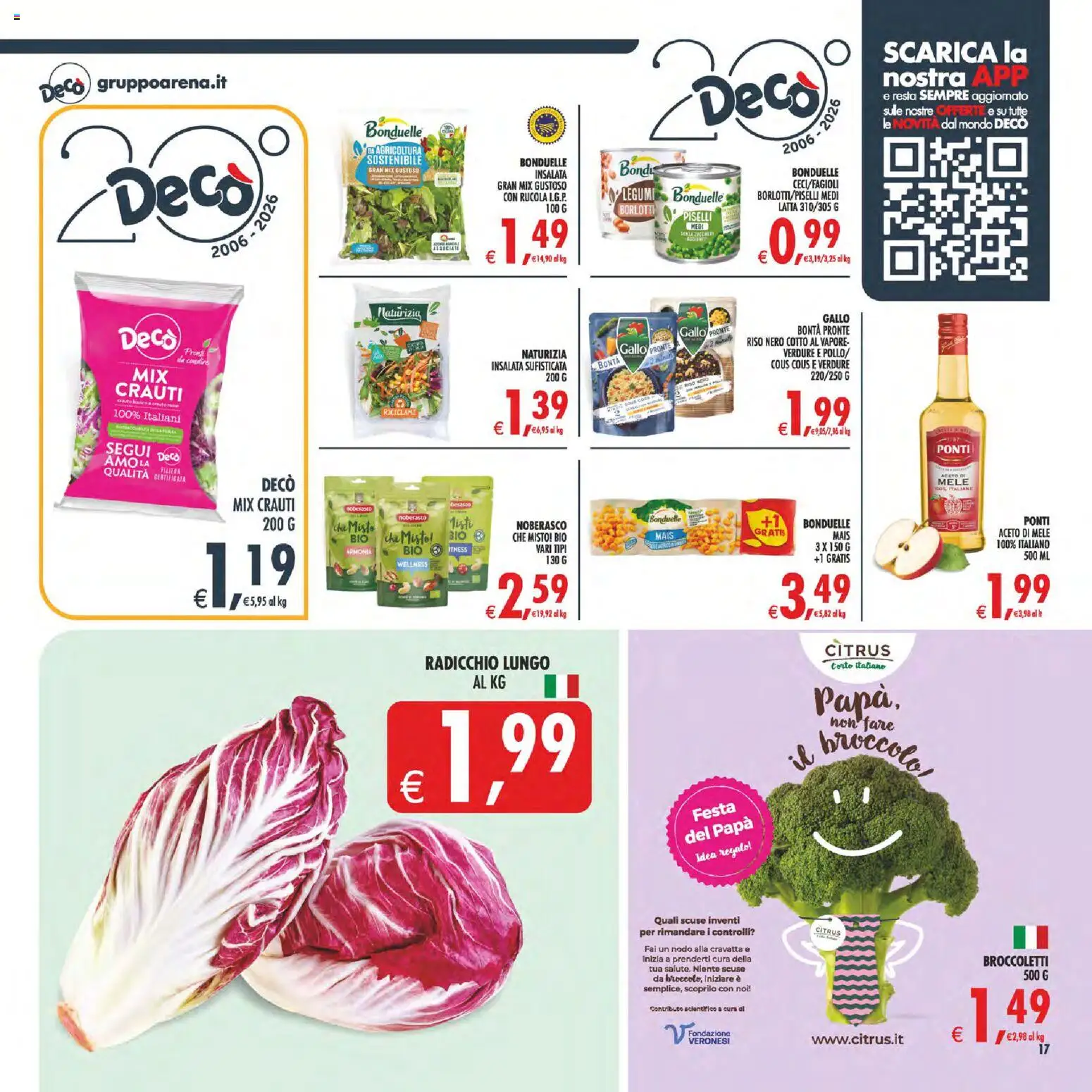 Volantino Decò del 17.03.2026 | Pagina: 17 | Prodotti: Rucola, Aceto di mele, Insalata, Broccoletti