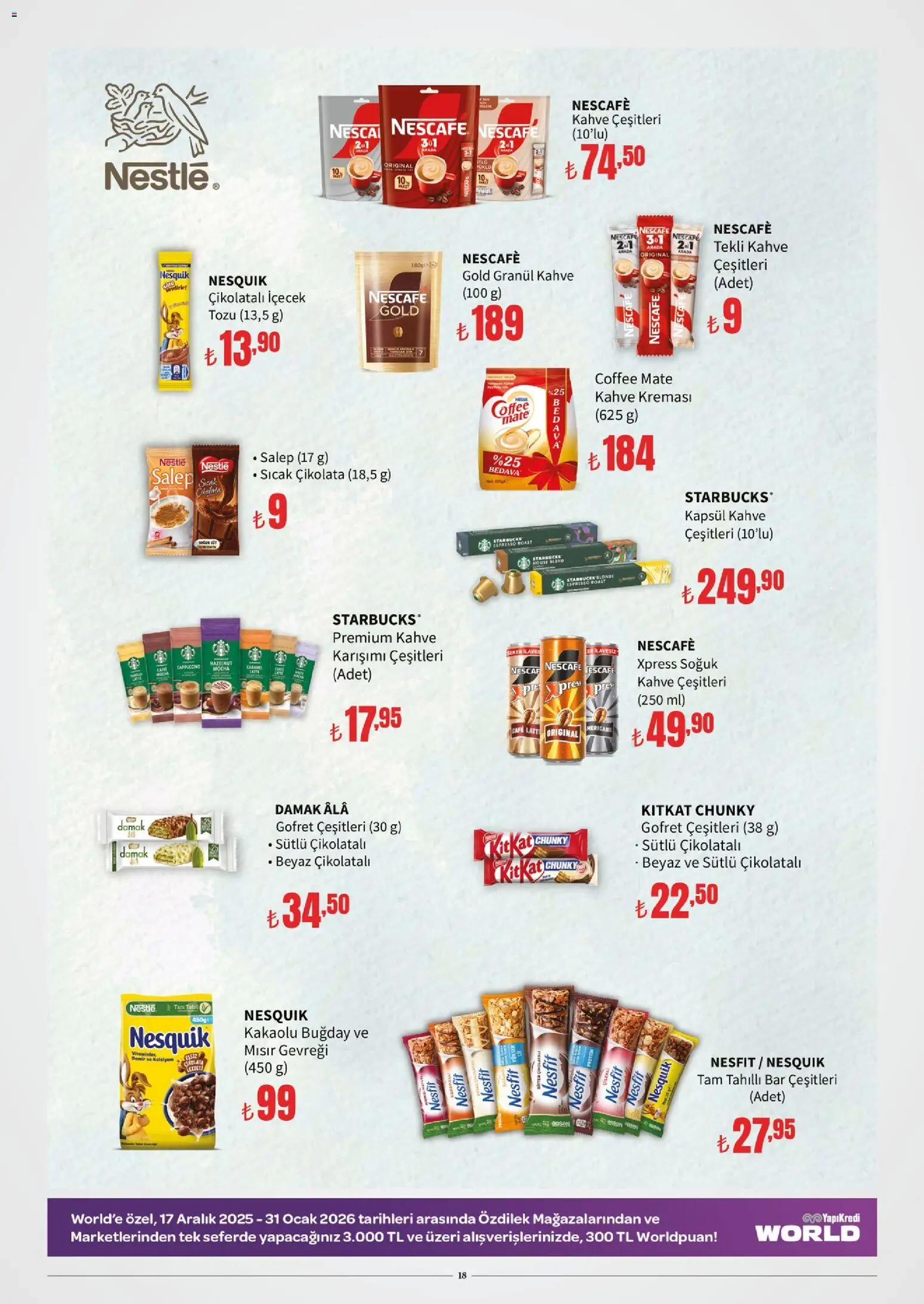 Özdilek Katalog - 15.01.2026 tarihinden itibaren geçerlidir | Sayfa: 18 | Ürünler: Gofret, Kahve, Çikolata, Ocak