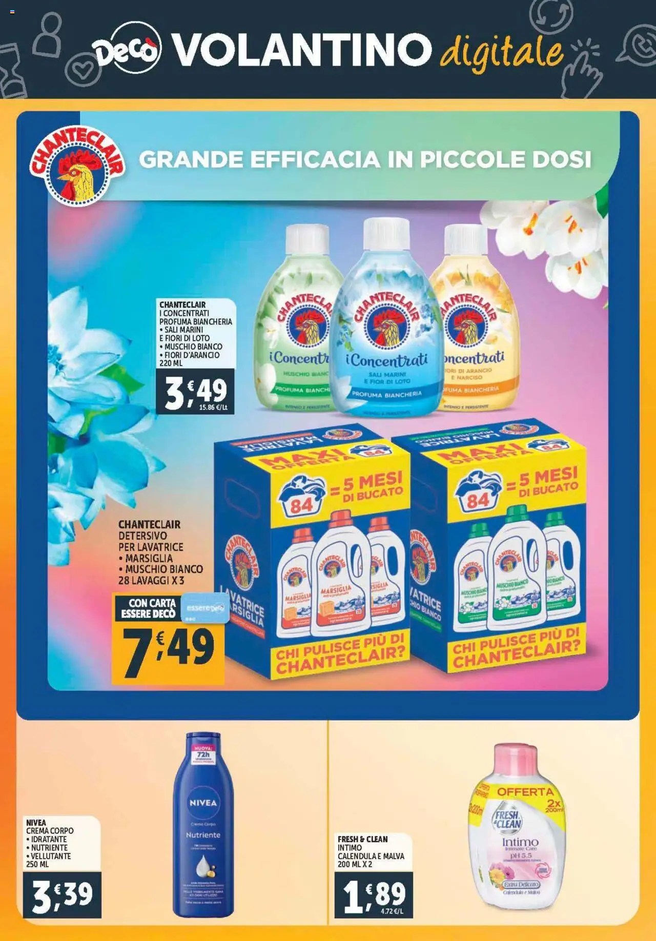Volantino Decò del 08.08.2025 | Pagina: 30 | Prodotti: Crema, Intimo, Lavatrice