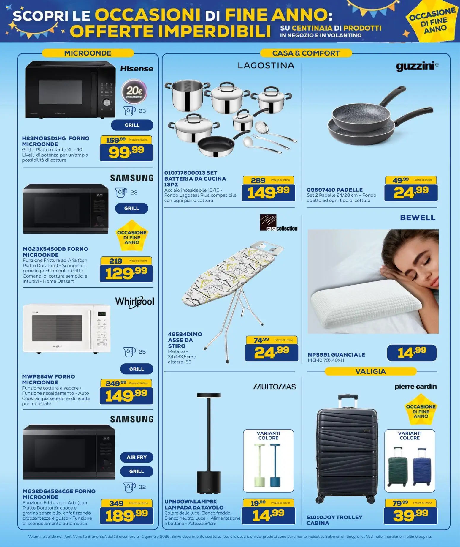 Volantino Euronics del 19.12.2025 | Pagina: 26 | Prodotti: Valigia, Tavolo, Lampada, Samsung