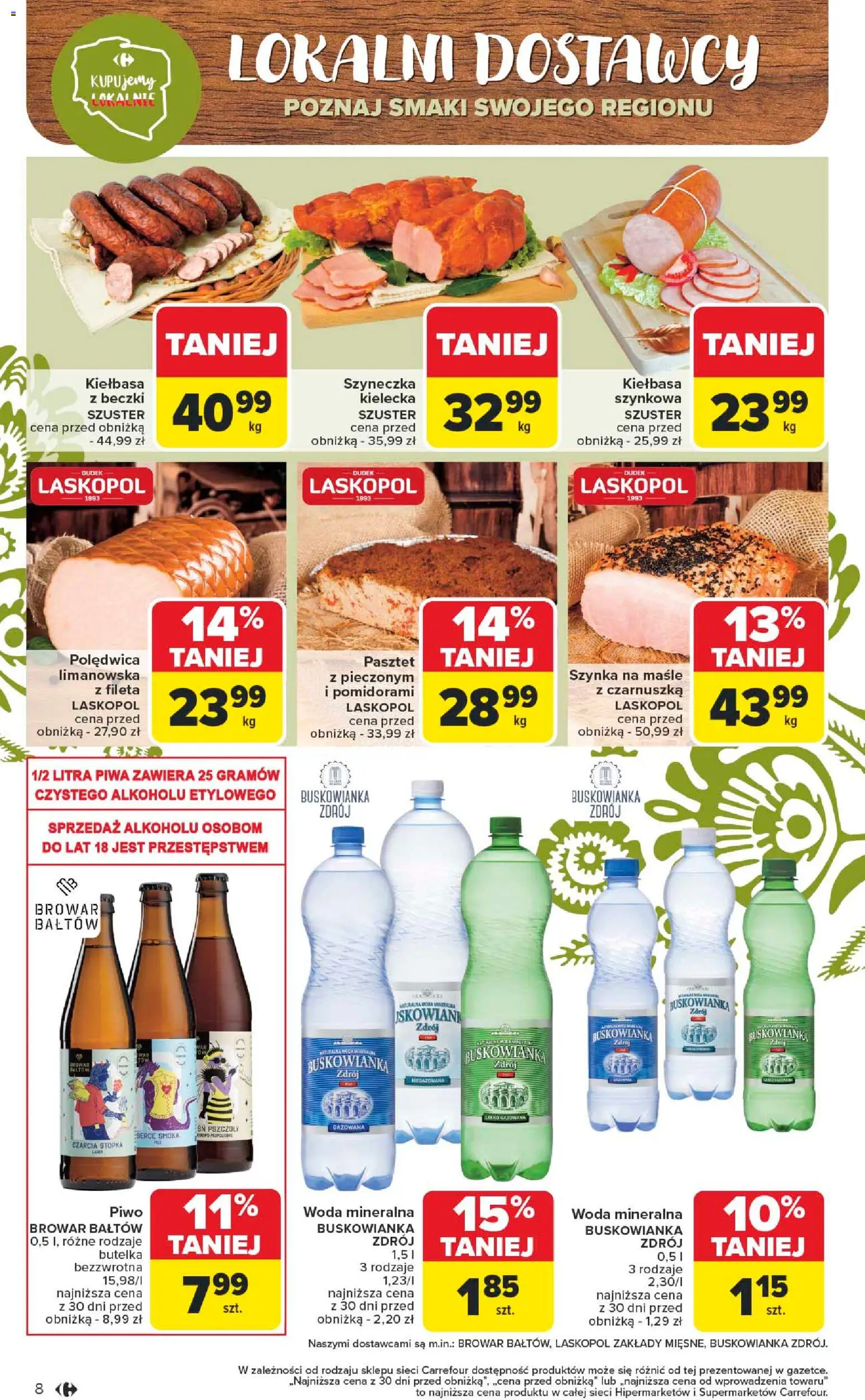 Carrefour Gazetka - Starachowice Zmieniliśmy się dla Ciebie od 27.10.2025 | Strona: 10 | Produkty: Kiełbasa, Czarnuszka, Szynka, Piwo