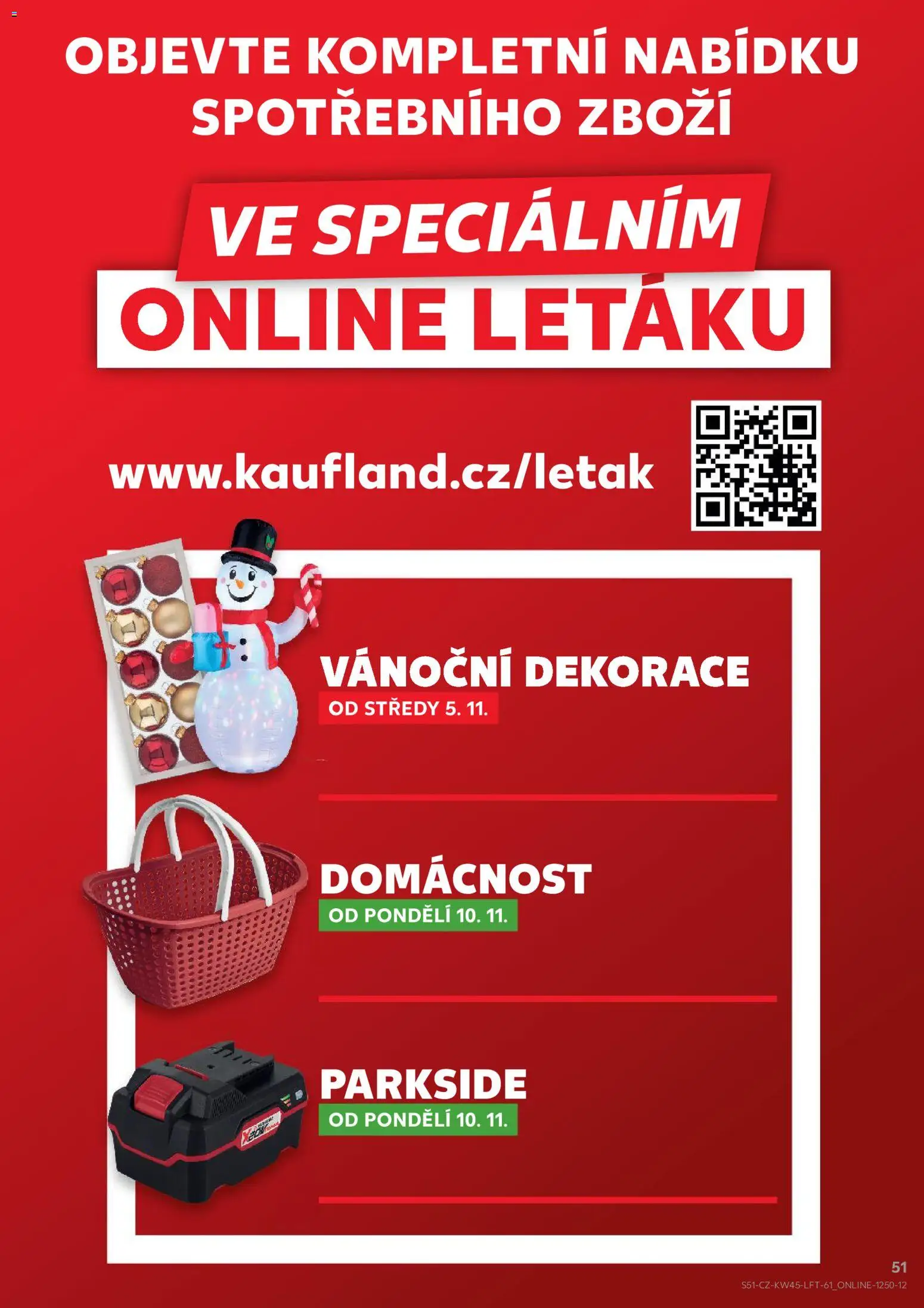 Kaufland leták - Plzeň od 05.11.2025 | Strana: 51 | Produkty: Parkside, Vánoční dekorace, Dekorace