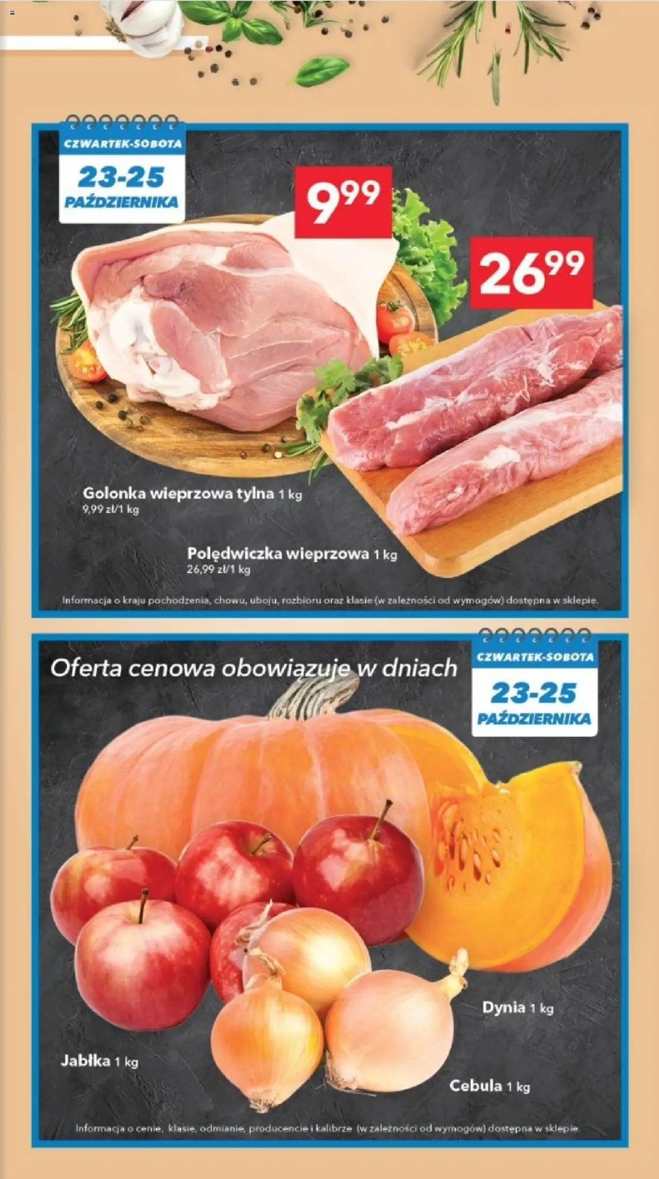 Lewiatan gazetka - Lublin od 23.10.2025 | Strona: 3 | Produkty: Dynia, Polędwiczka wieprzowa, Golonka wieprzowa, Jabłka