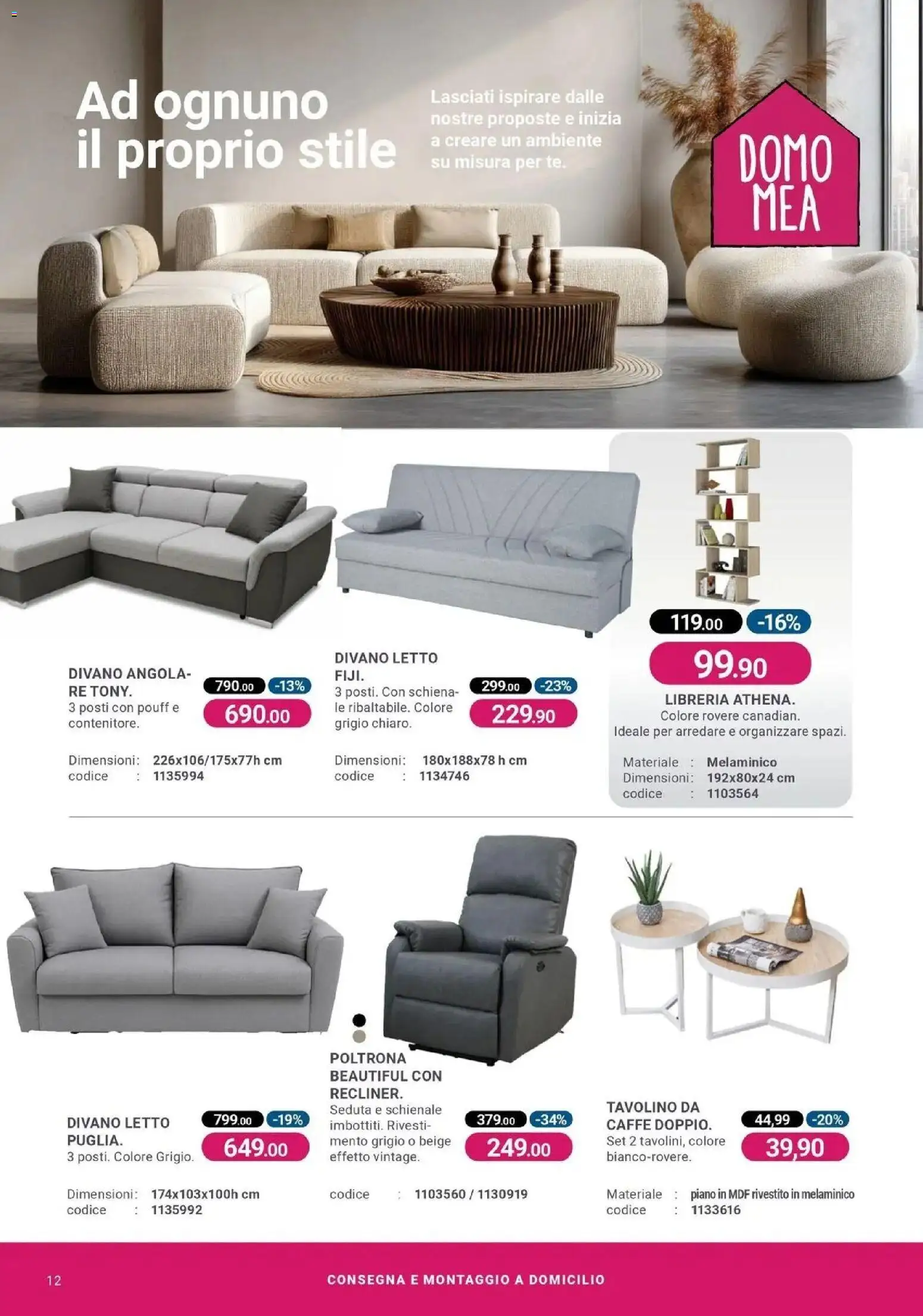 Volantino CFadda del 19.03.2026 | Pagina: 12 | Prodotti: Caffè, Libreria, Letto, Poltrona
