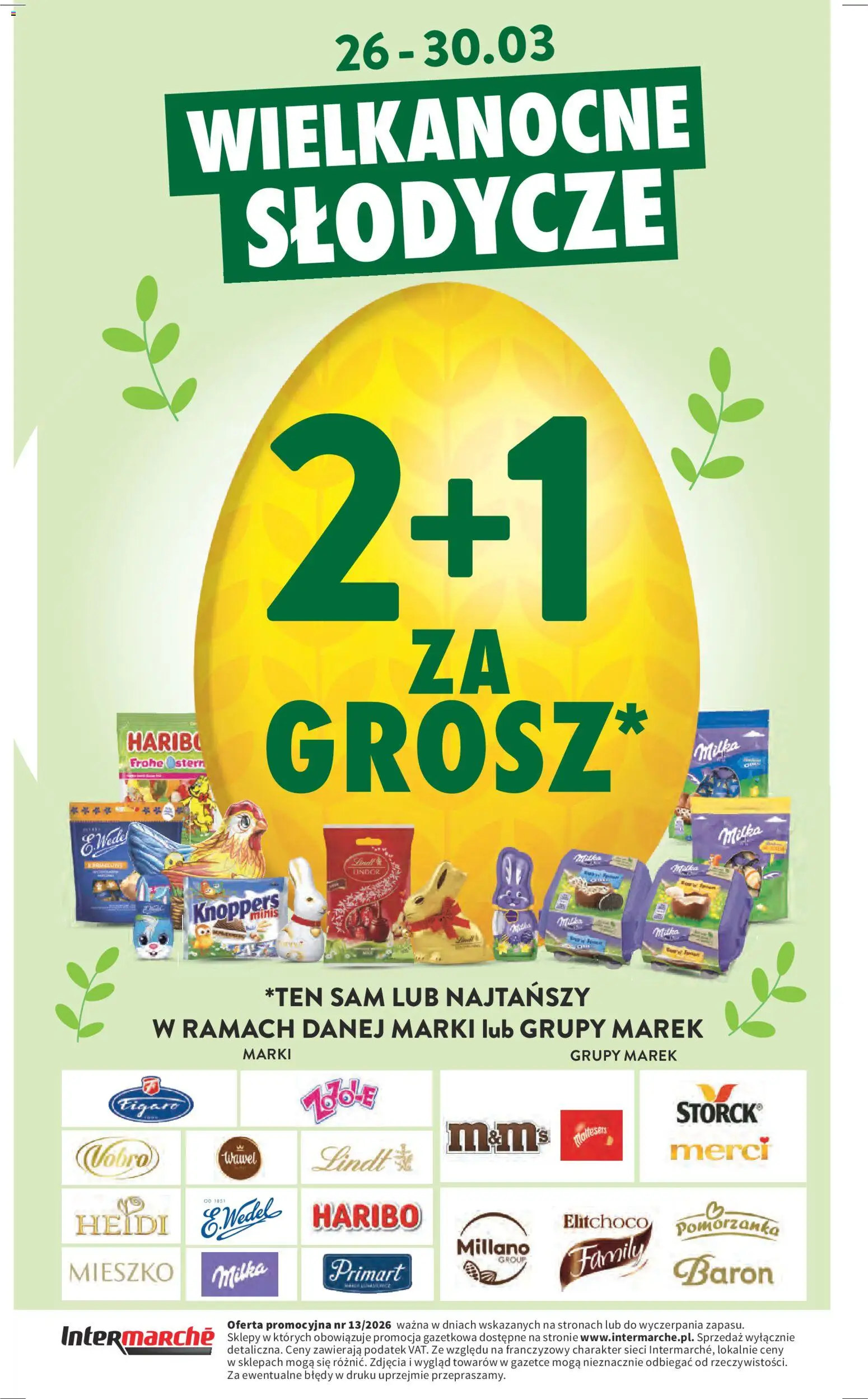 Intermarche gazetka od 26.03.2026 | Strona: 48 | Produkty: Knoppers, Słodycze, Maltesers, Milka